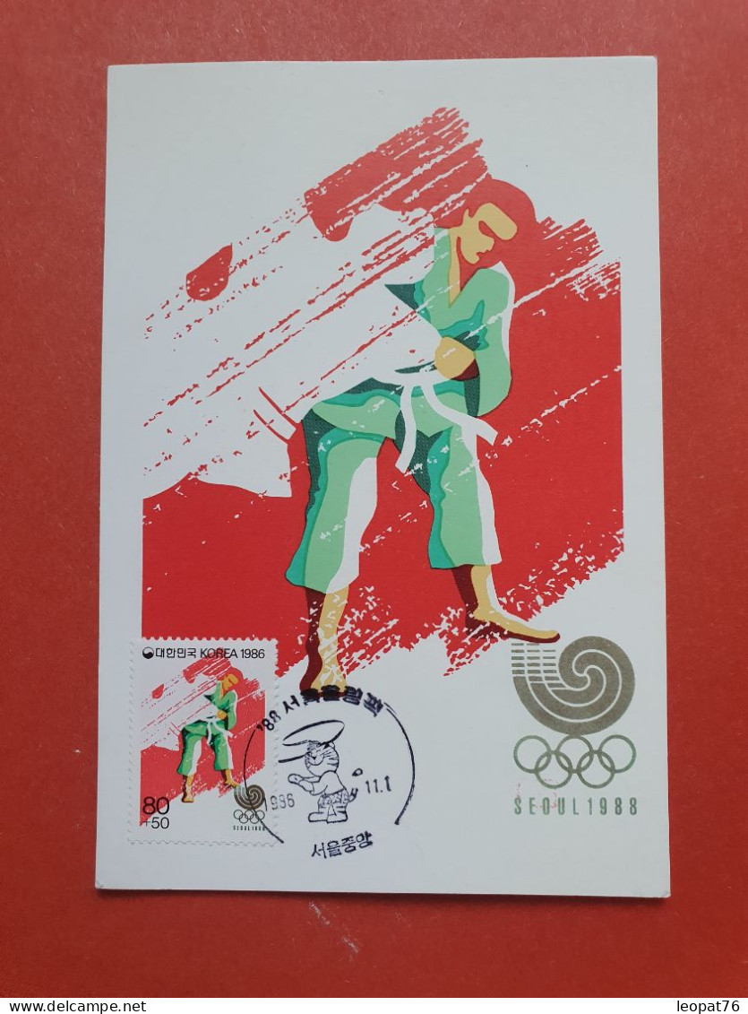 Corée - Carte Maximum En 1986 - Jeux Olympiques - Le Judo  - Réf 1066 - Korea, South