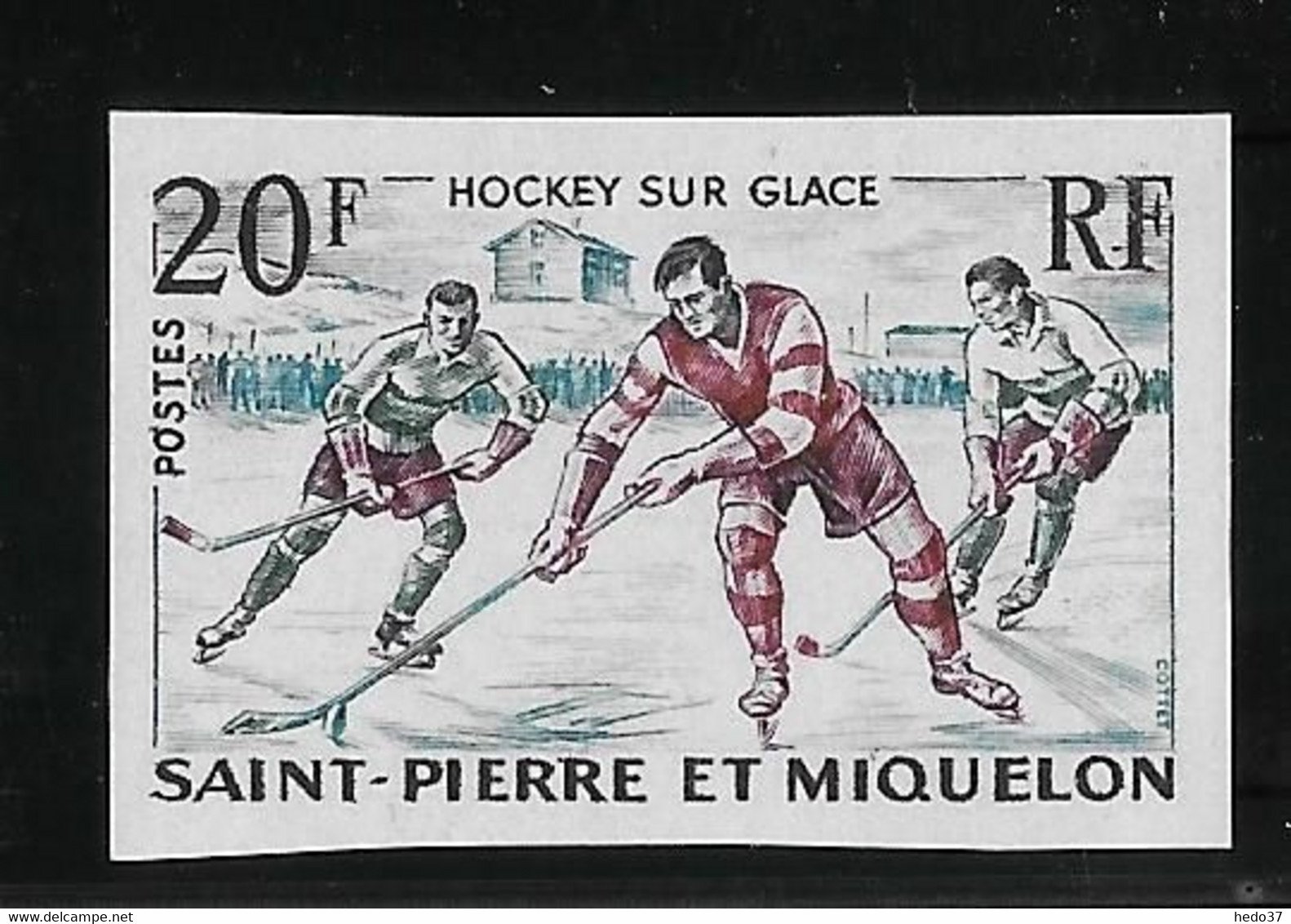 St Pierre Et Miquelon N°360 - Hockey Sur Glace - Non Dentelé - Neuf ** Sans Charnière - TB - Imperforates, Proofs & Errors