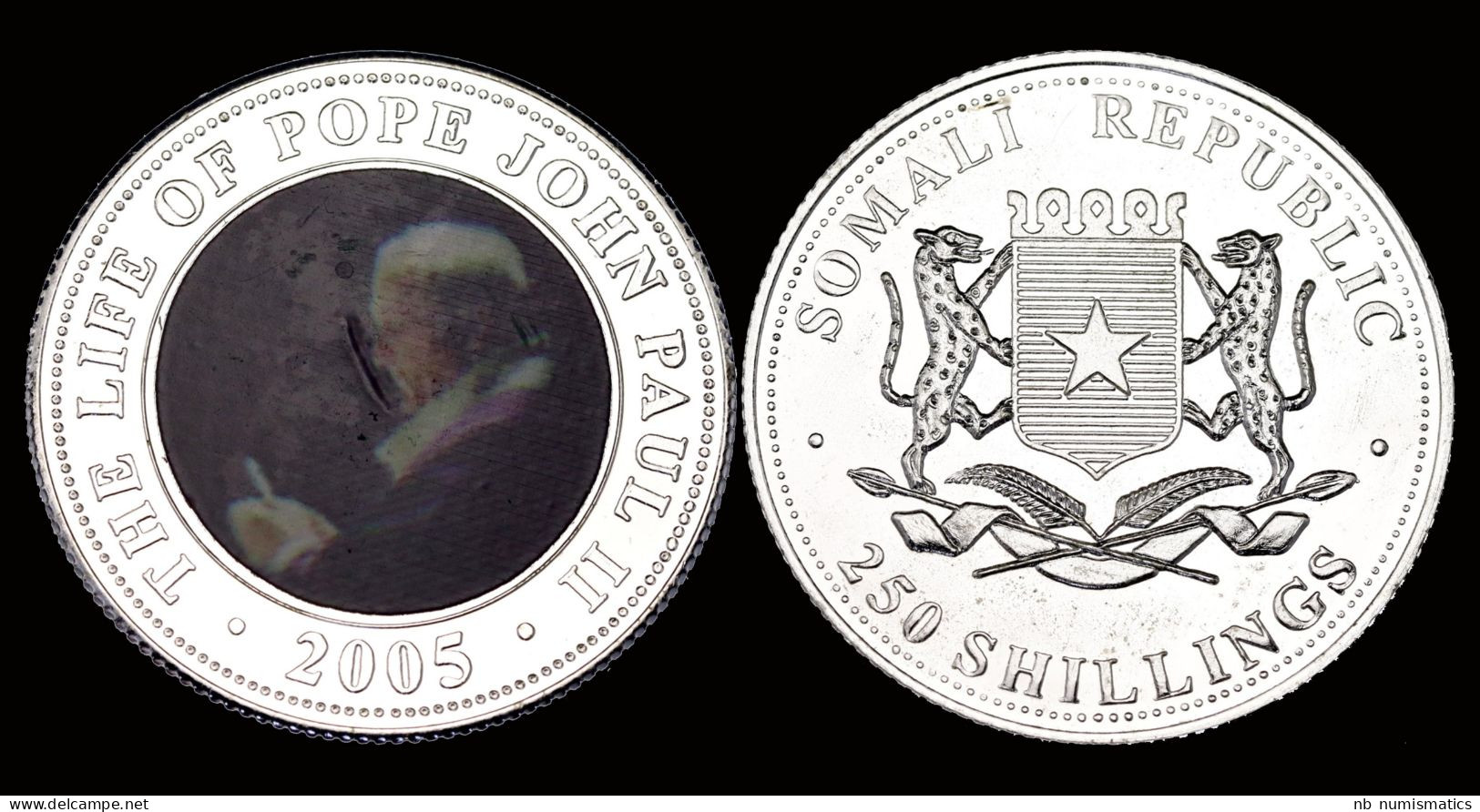 Somalia 250 Shilling 2005- The Life Of Pope John Paul II - Somalia