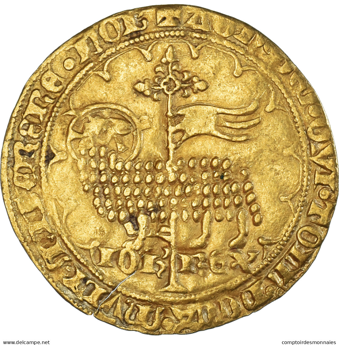 Monnaie, France, Jean II Le Bon, Mouton D'or, 1355, TTB, Or, Duplessy:291A - 1350-1364 John II The Good