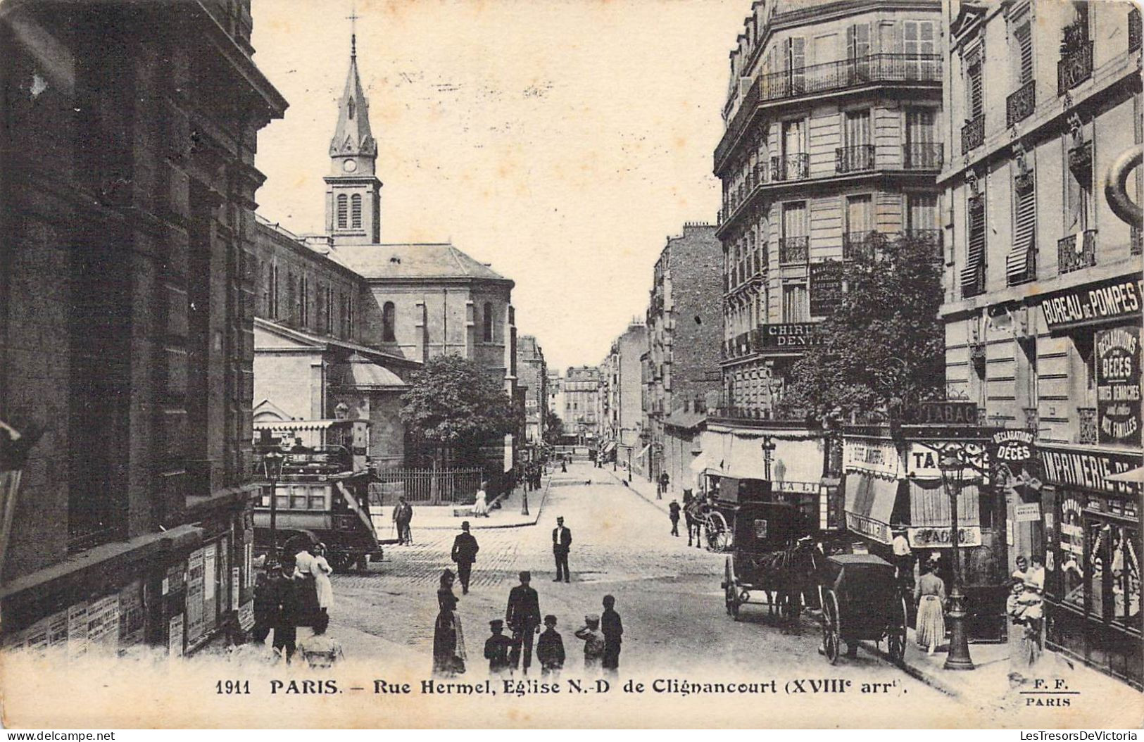 FRANCE - 75 - PARIS - Rue Hermel Eglise N D De Clignancourt XVIIIe- Carte Postale Ancienne - Otros & Sin Clasificación