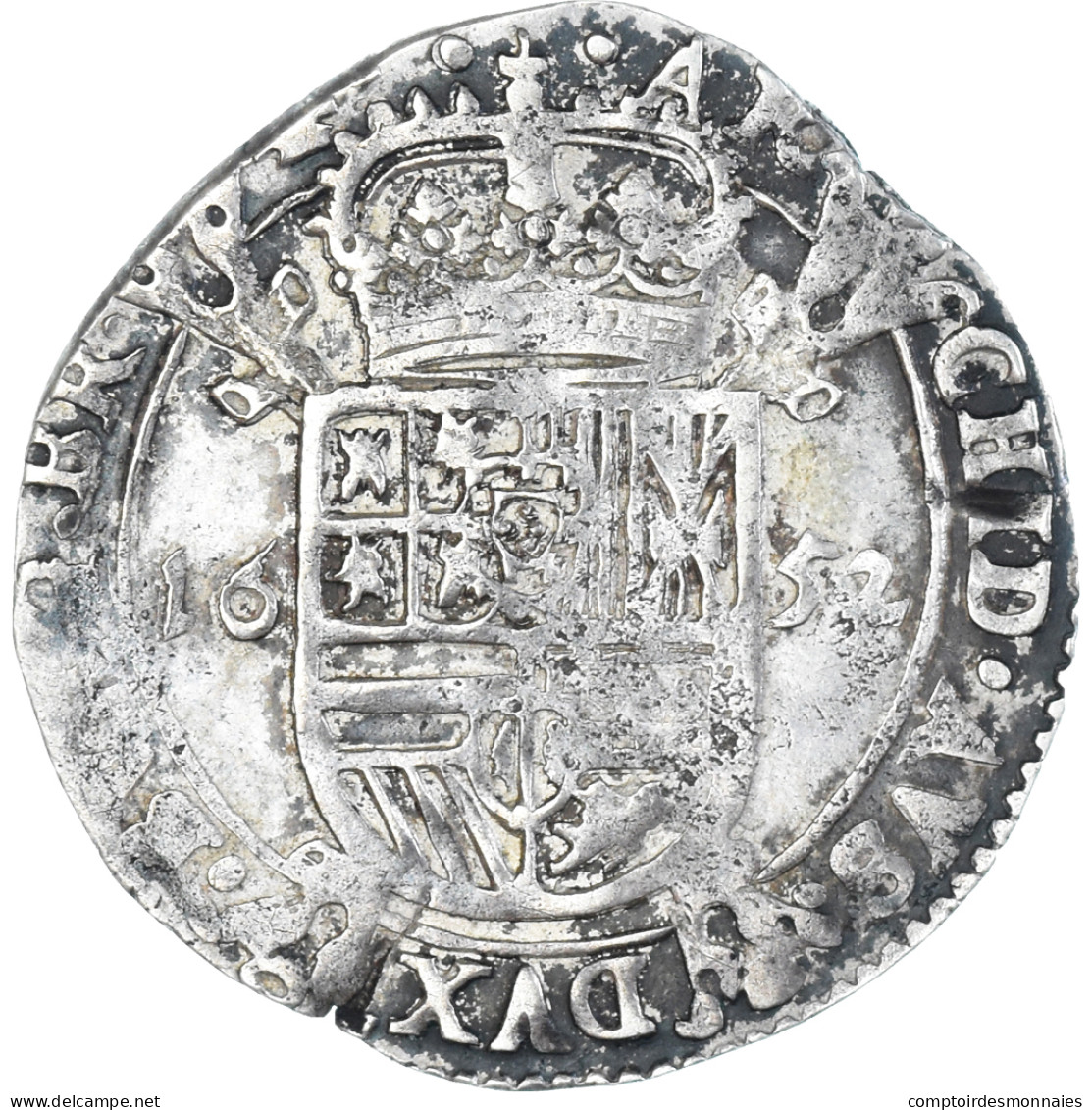 Monnaie, Pays-Bas Espagnols, Duché De Brabant, Philippe IV, Escalin, 1652 - Pays Bas Espagnols