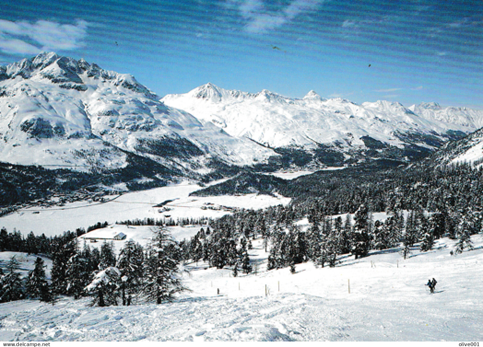 CH - GR - Skibelt Corvetsch 3303 M Avec Vue Sur Silvaplana (Haute-Engadine) - Circulée Pour La France Le 07/02/1990 - Silvaplana