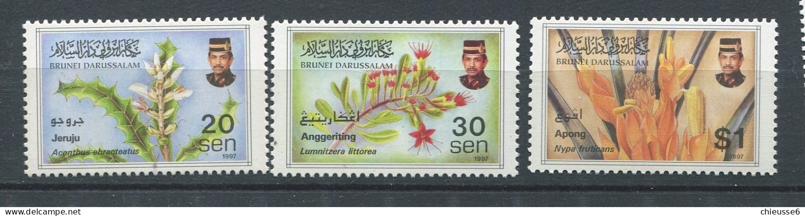 Brunei ** N° 522 à 524 - Fleurs - Brunei (1984-...)