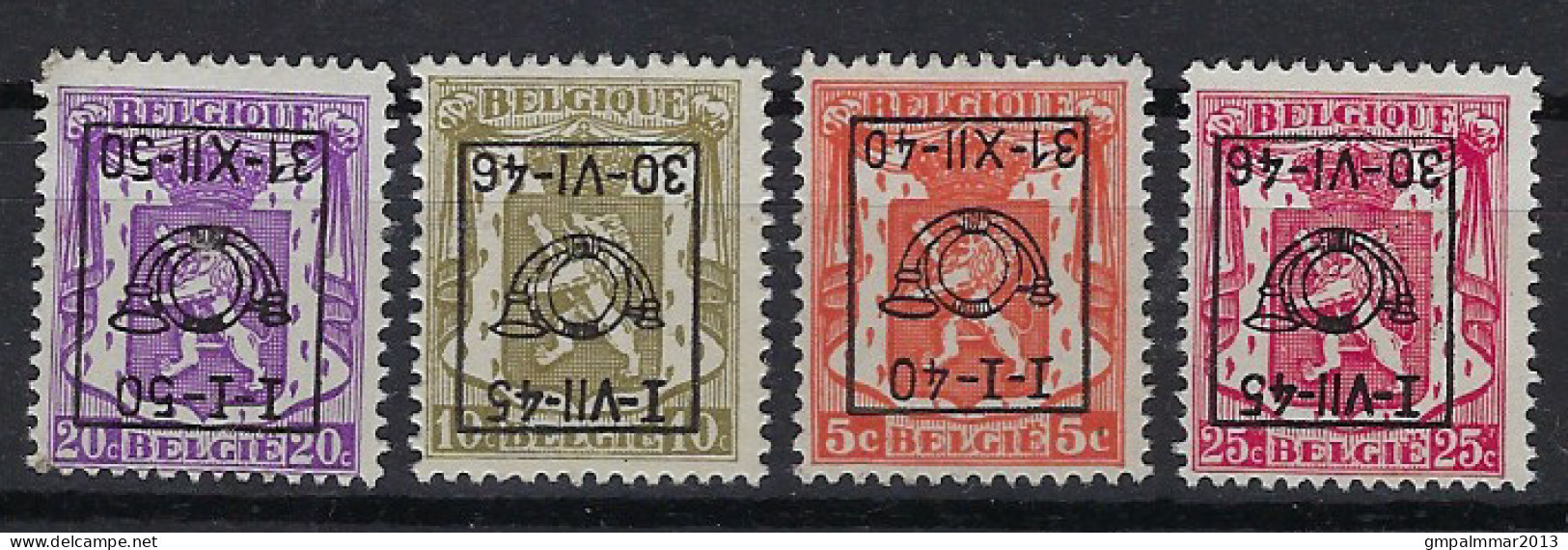 Voorafgestempeld Nrs. 601 , 540 , 438 & 543 Cu " Omgekeerde Opdruk  " : Staat Zie Scan ! LOT 186 - Typos 1936-51 (Petit Sceau)