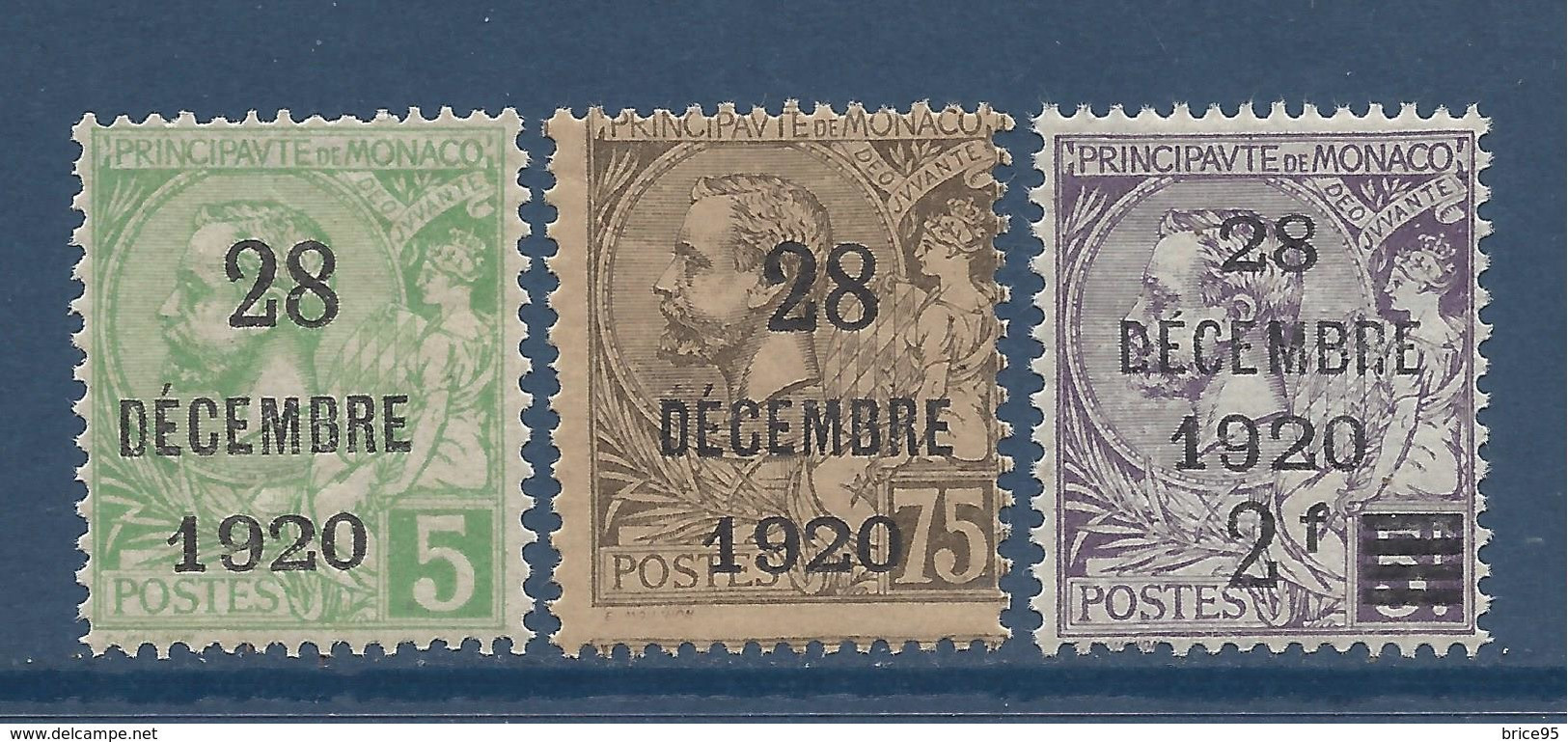 Monaco - YT N° 48 à 50 ** - Neuf Sans Charnière - 1921 - Unused Stamps