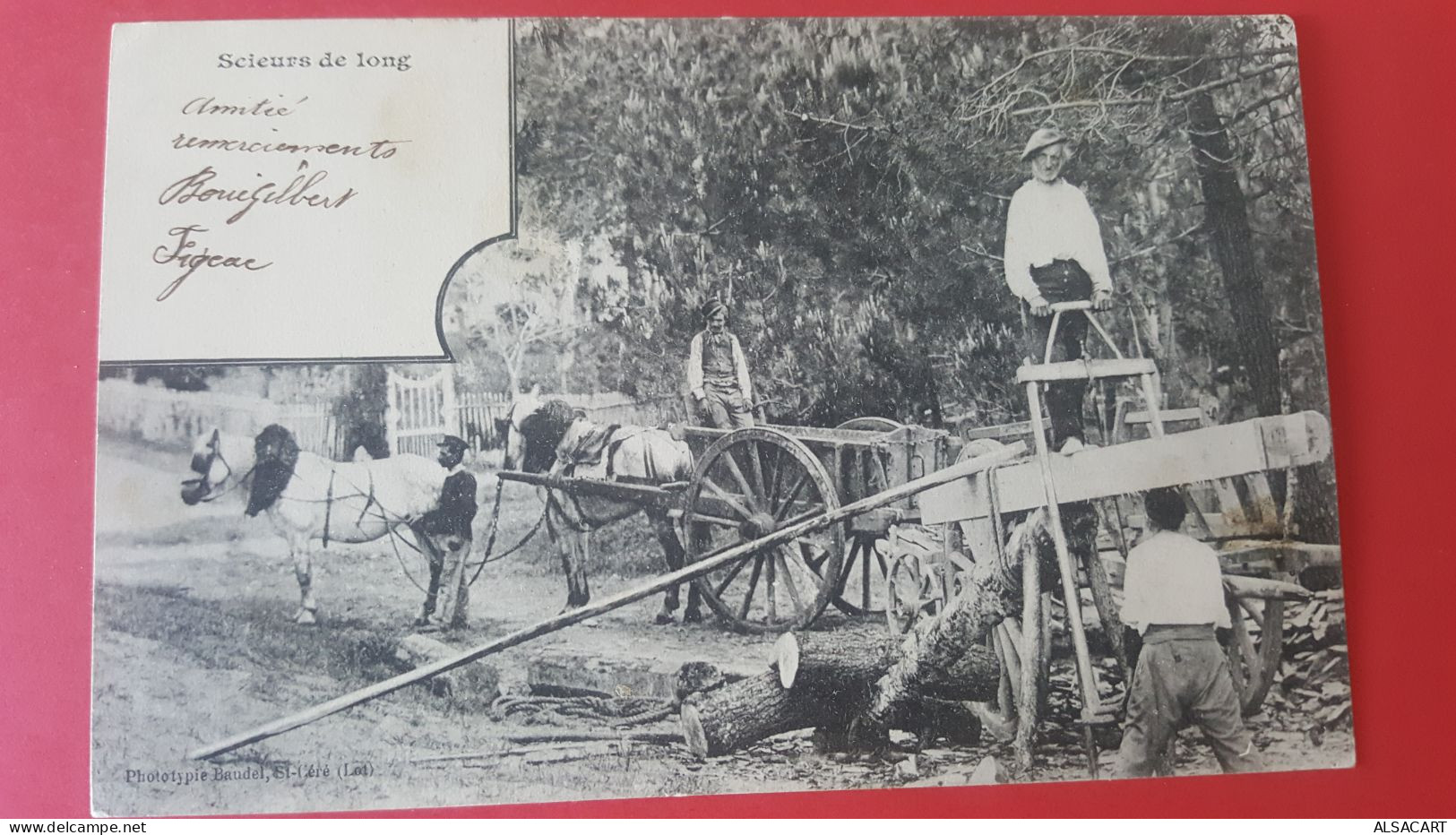 Scieurs De Long , Metier Du Bois , Dos 1900 Cachet Figeac  Lot - Sonstige & Ohne Zuordnung