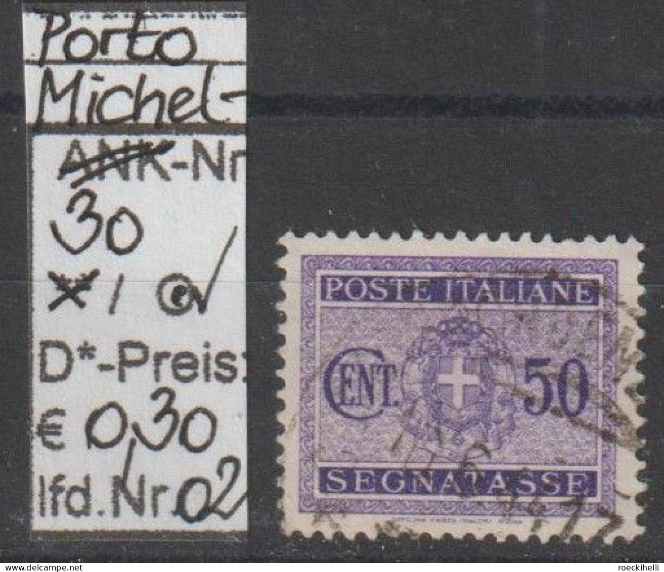 1934 - ITALIEN - Portomarken "Staatswappen M. Liktorenbündel" 50 C Violett - O Gestempelt - S.Scan (it 30o 01-03 Porto) - Postage Due