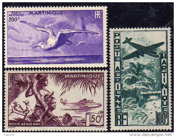 Martinique PA N° 13 / 15  X Les 3 Valeurs Trace De Charnière Sinon  TB - Luftpost