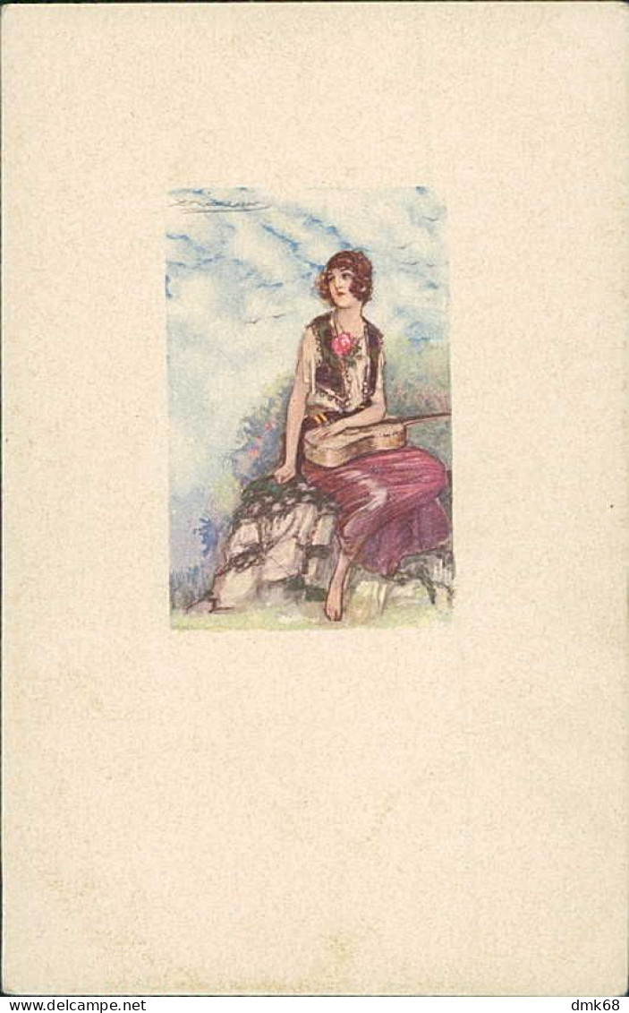 MAUZAN SIGNED 1910s  POSTCARD - WOMAN & GUITAR - EDIT DELL'ANNA & GASPERINI - N.438M/2 (4508) - Mauzan, L.A.