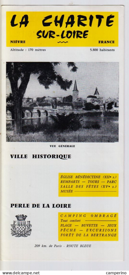 La Charité Sur Loire, Nièvre, France. Dépliant 3 Volets En N&B. 22 X 10.5 Cm. - Tourism Brochures