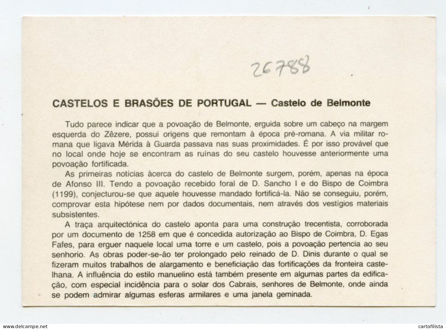 BELMONTE, Castelo Branco - CASTELO  ( 2 Scans ) - Castelo Branco