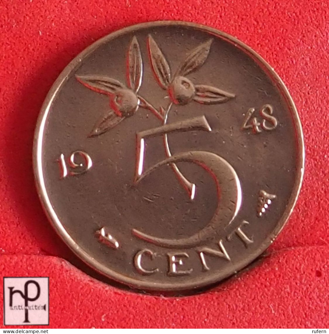 NETHERLANDS 5 CENT 1948 -    KM# 176 - (Nº55106) - 5 Centavos