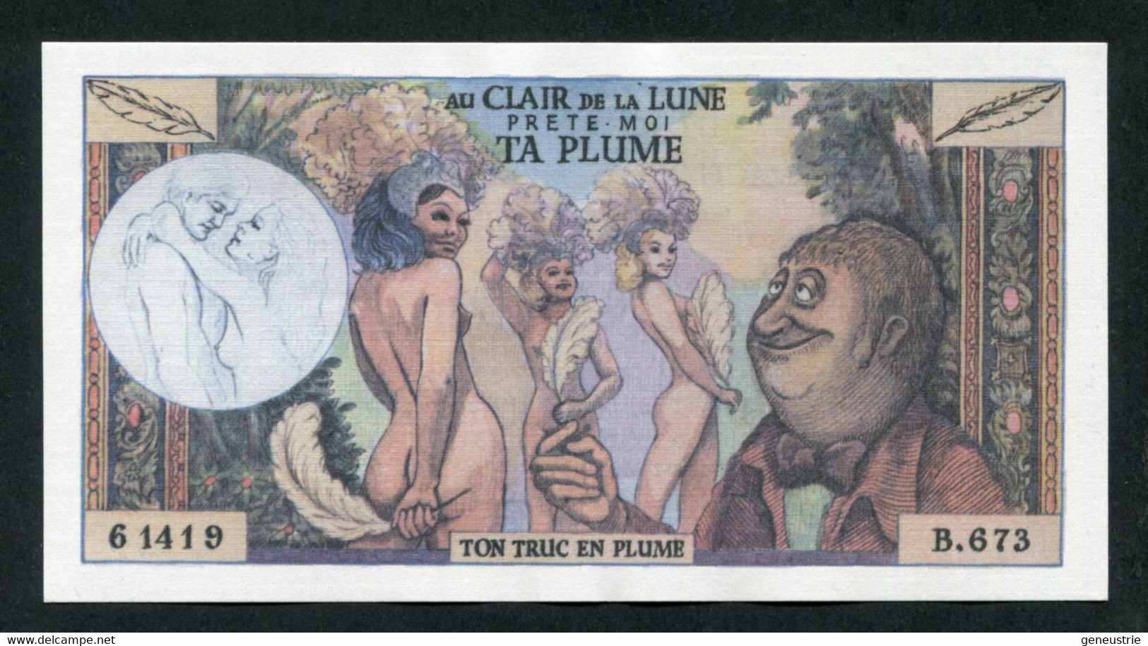 Billet De Banque Publicitaire Bon De Réduction De 15% "Literie Clair De La Lune / Bourg-en-Bresse & Gex" - Fiktive & Specimen