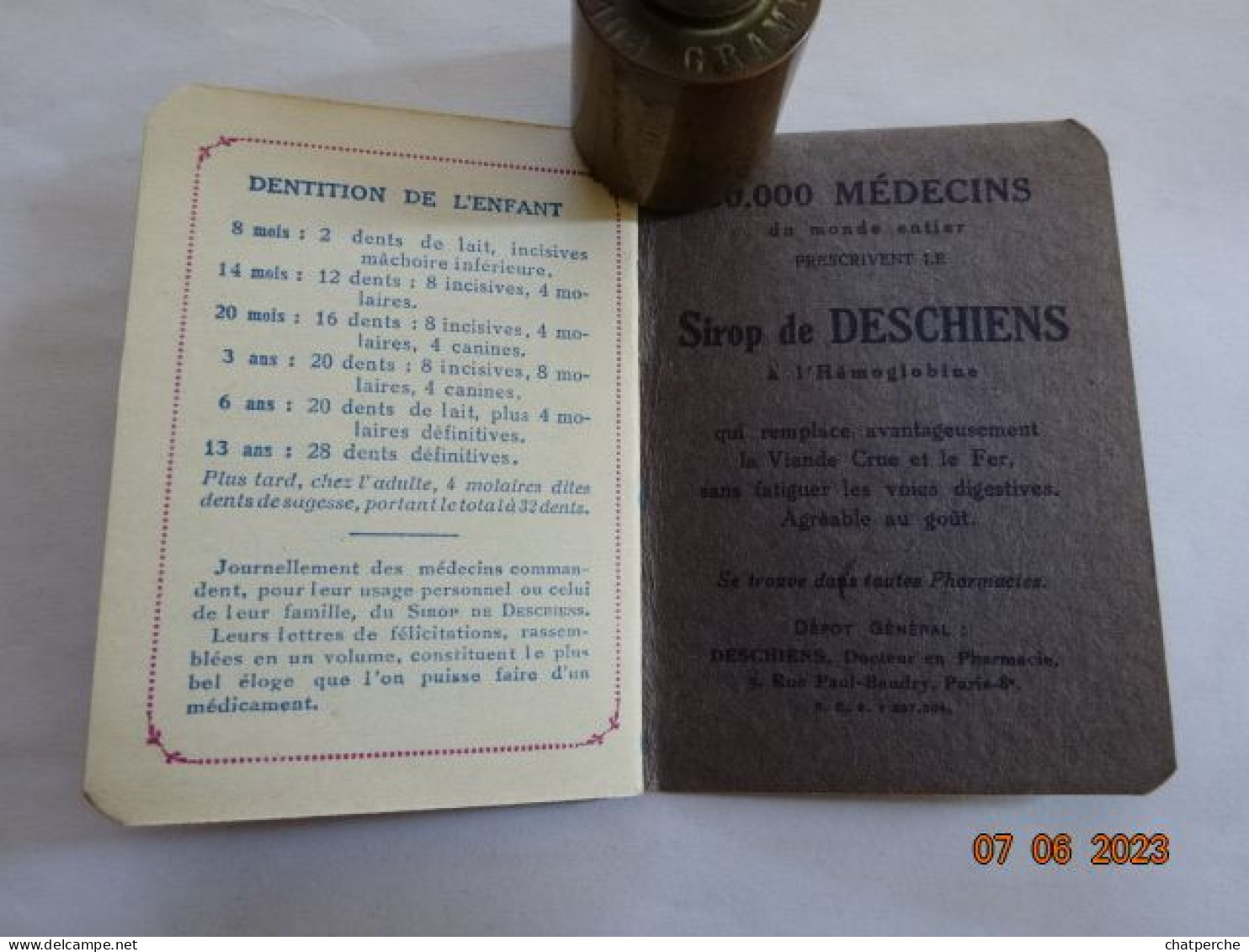 CALENDRIER  ANNEE 1927 PUBLICITE SIROP DE DESCHIENS - Petit Format : 1921-40