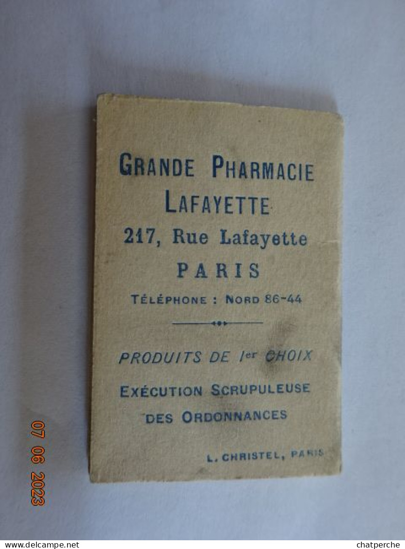 CALENDRIER  ANNEE 1930 PUBLICITE GRANDE PHARMACIE LAFAYETTE PARIS FEMME ET ENFANT - Petit Format : 1921-40