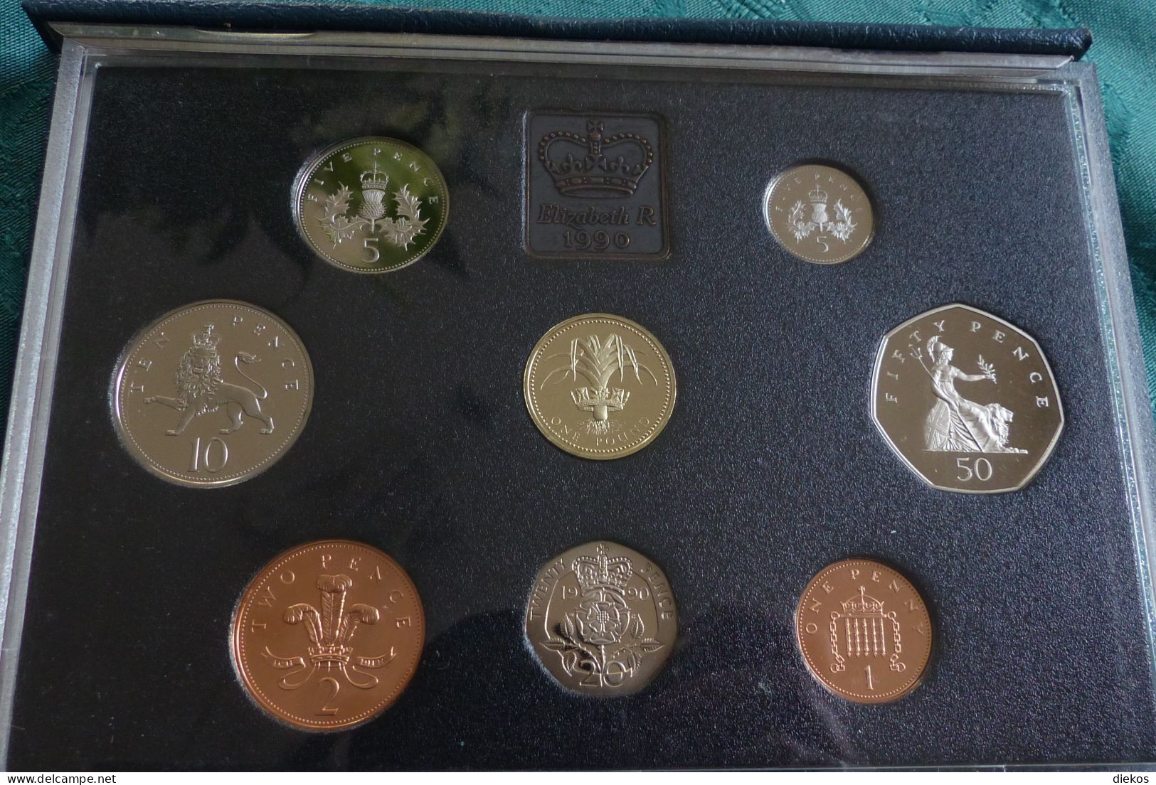 1990 The Royal Mint Vereinigtes Königreich UK 8 Münzen Proof Set  #p1 - Mint Sets & Proof Sets