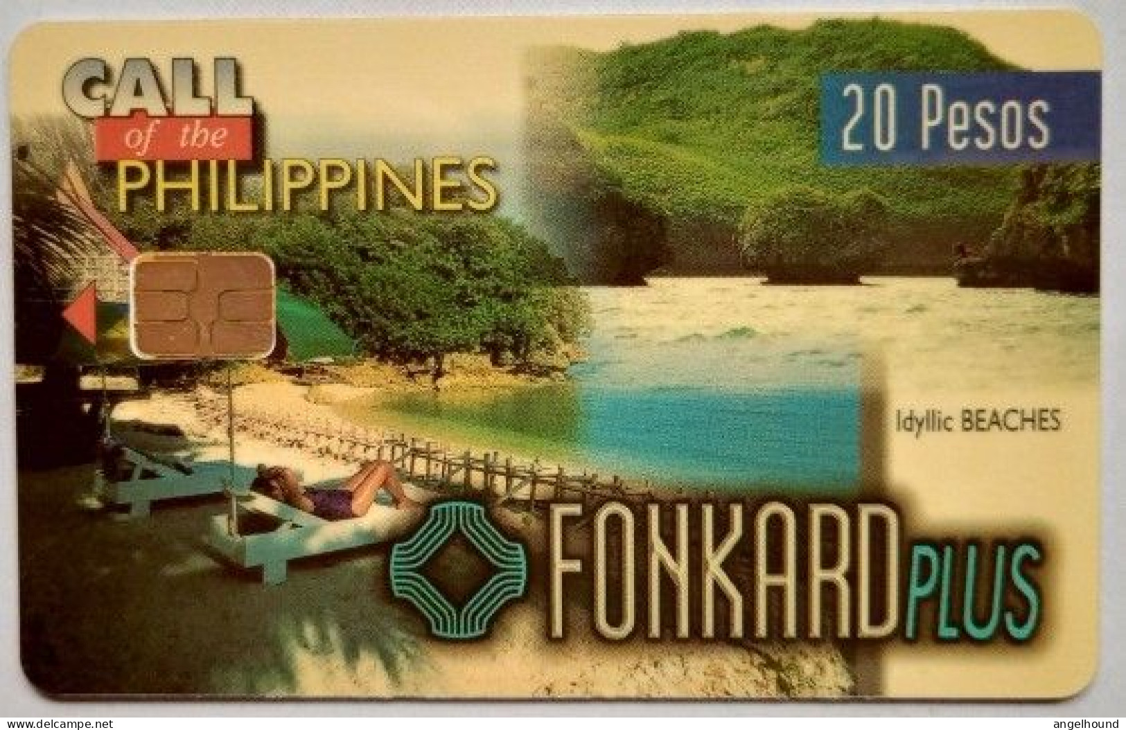 Philippines PLDT 20 Chip Card " Idyllic Beaches " - Filippine