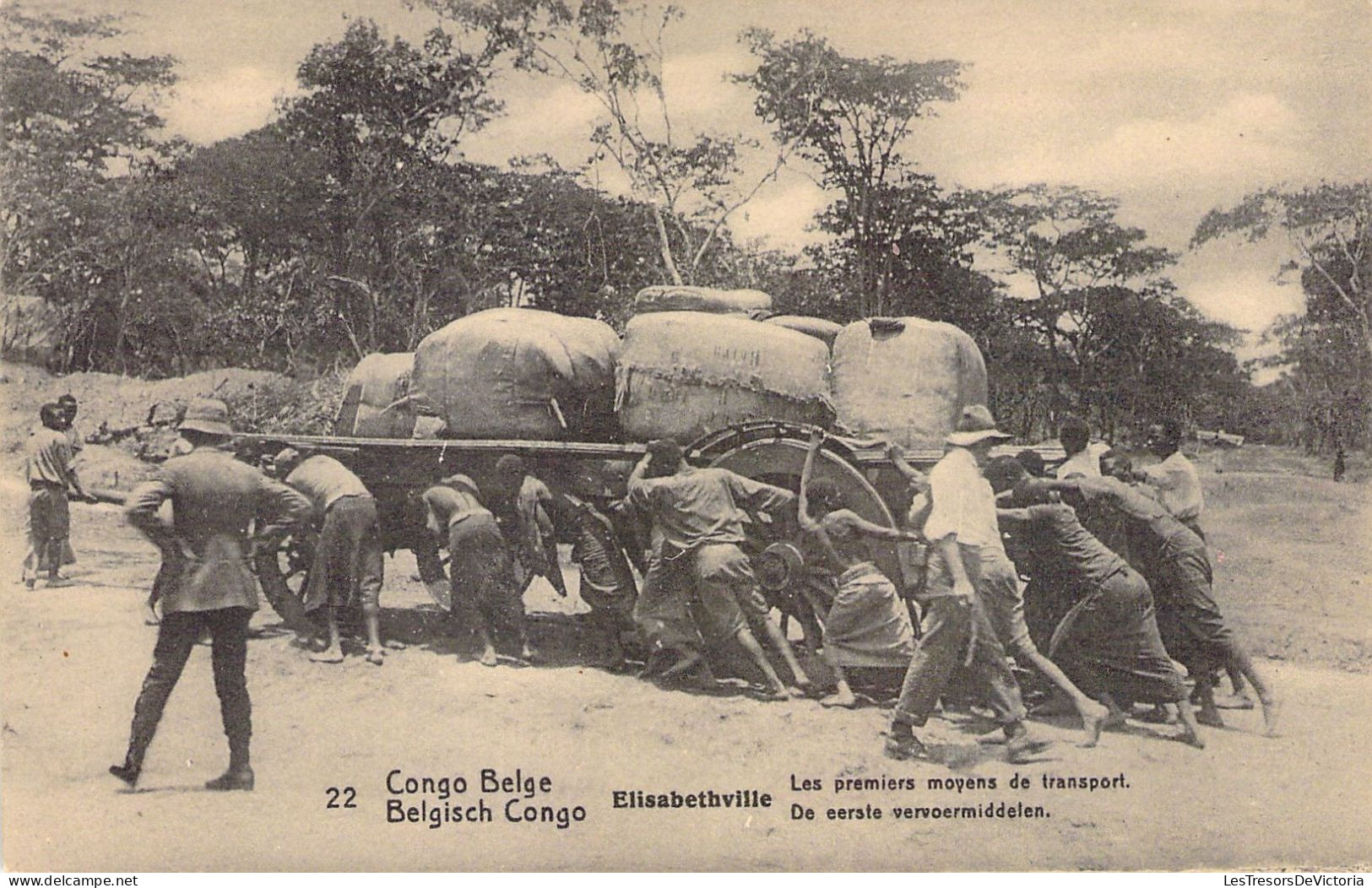 CONGO BELGE - Elisabethville - Les Premiers Moyens De Transport - Carte Postale Ancienne - Congo Belge