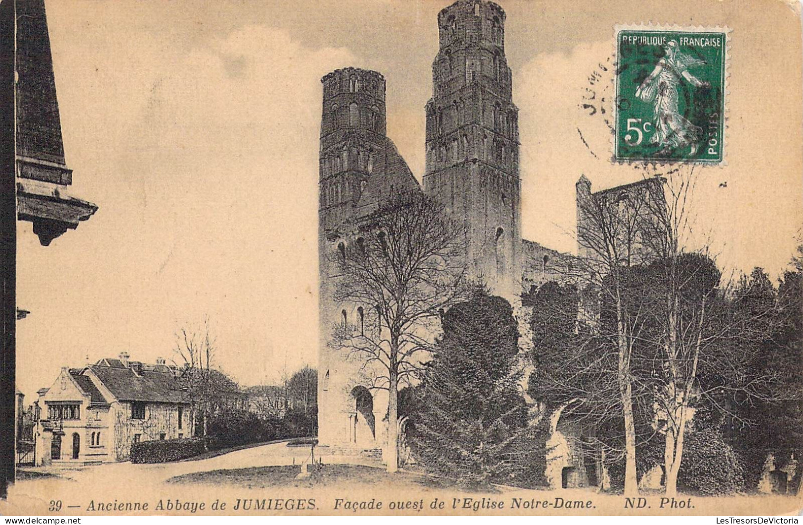 FRANCE - 76 - JUMIEGES - Ancienne Abbaye - Façade Ouest De L'Eglise Notre Dame - Carte Postale Ancienne - Jumieges