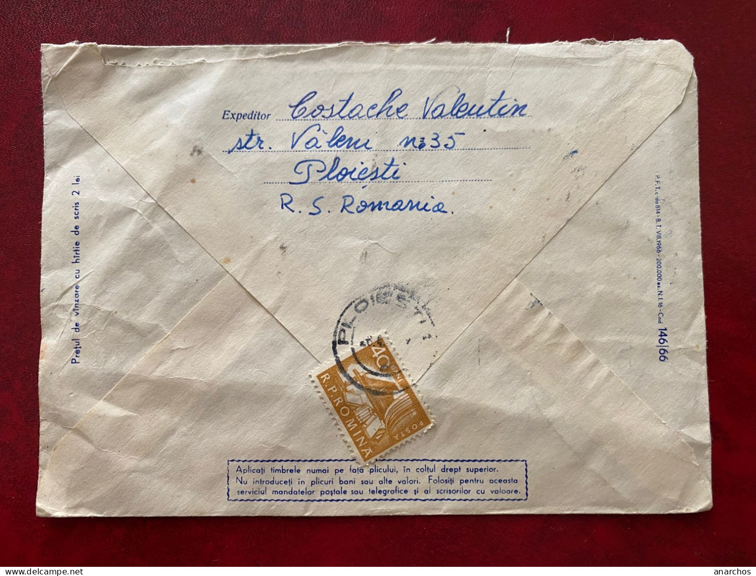 Posta Centrala Bucuresti, Recommandé Ploiesti  1967 Pour Bollene - Poststempel (Marcophilie)