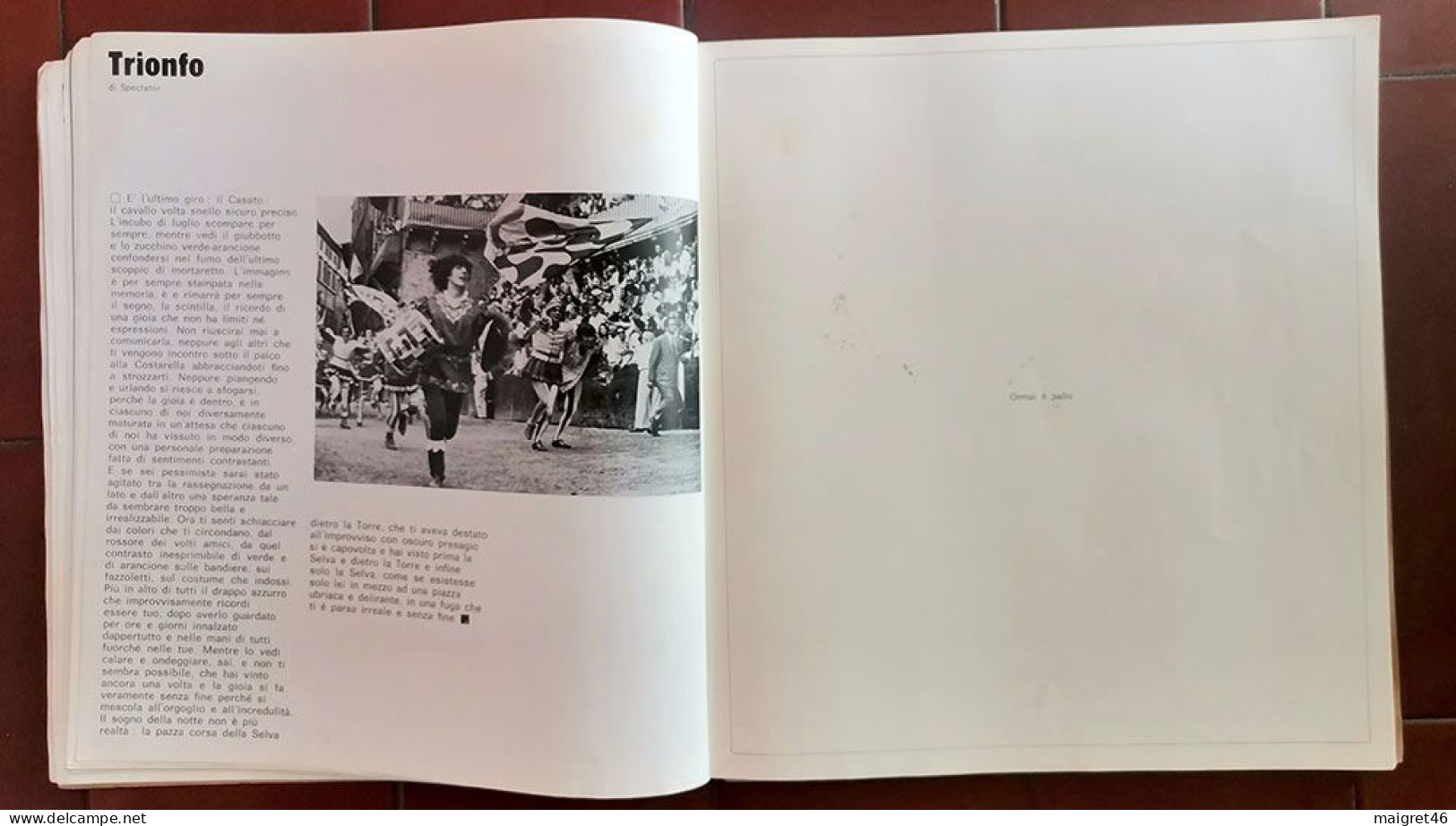 LIBRO DIESIRA PRIMA SELVALTA IN CAMPO CONTRADA DELLA SELVA VITTORIA 16 AGOSTO 1970 PALIO SIENA TIPOGRAFIA PERICCIOLI