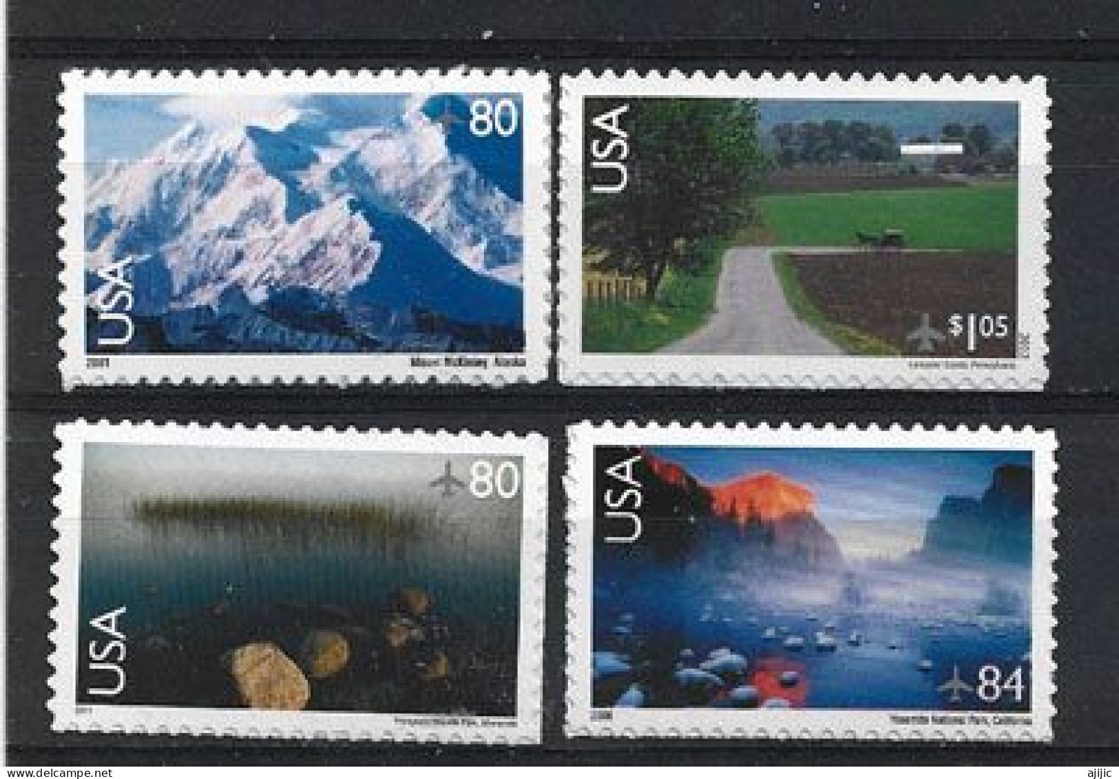 Poste Aérienne:Parcs Nationaux:Yosemite Calif.Voyageurs Minn.Lancaster County.Penn,Mt McKinley,Alaska. Neufs ** - 3b. 1961-... Neufs