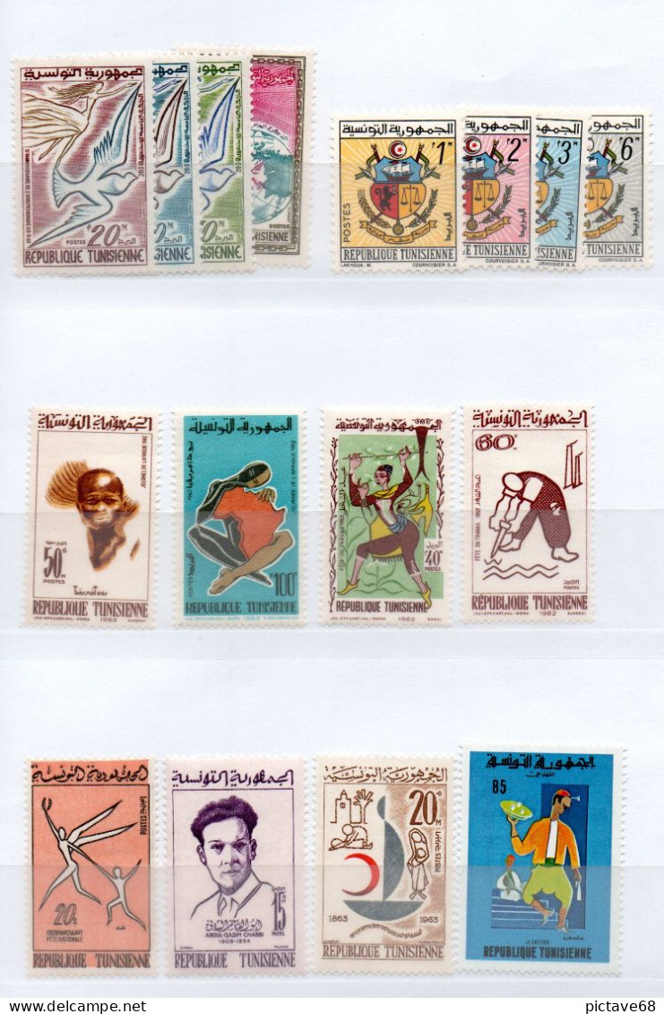 TUNISIE / LOT DE TIMBRES NEUFS DANS CARNET A CHOIX - Tunisie (1956-...)