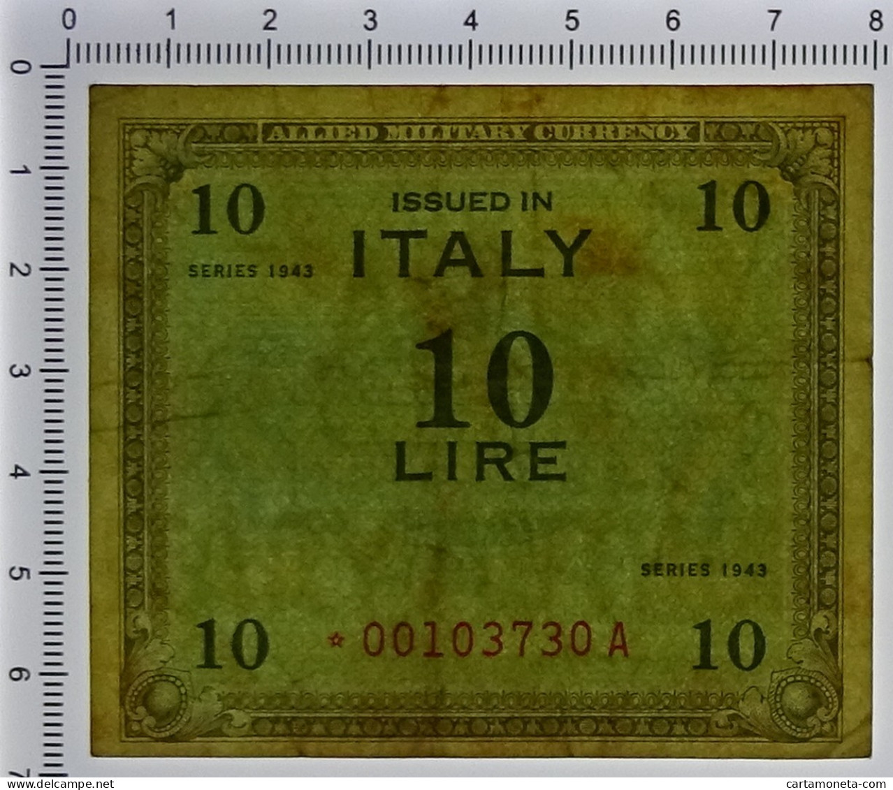 10 LIRE OCCUPAZIONE AMERICANA IN ITALIA MONOLINGUA ASTERISCO 1943 BB/BB+ - Ocupación Aliados Segunda Guerra Mundial