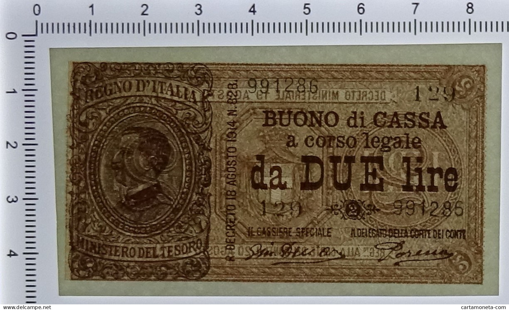 2 LIRE BUONO DI CASSA EFFIGE VITTORIO EMANUELE III 14/03/1920 FDS-/FDS - Regno D'Italia – Autres