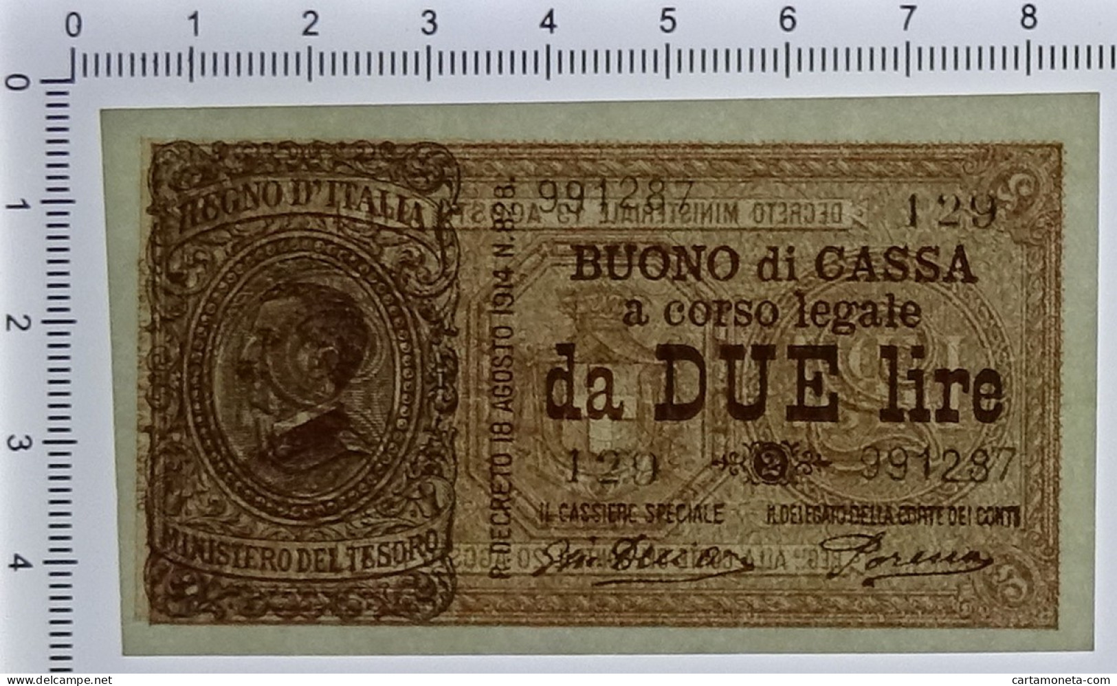 2 LIRE BUONO DI CASSA EFFIGE VITTORIO EMANUELE III 14/03/1920 FDS-/FDS - Andere