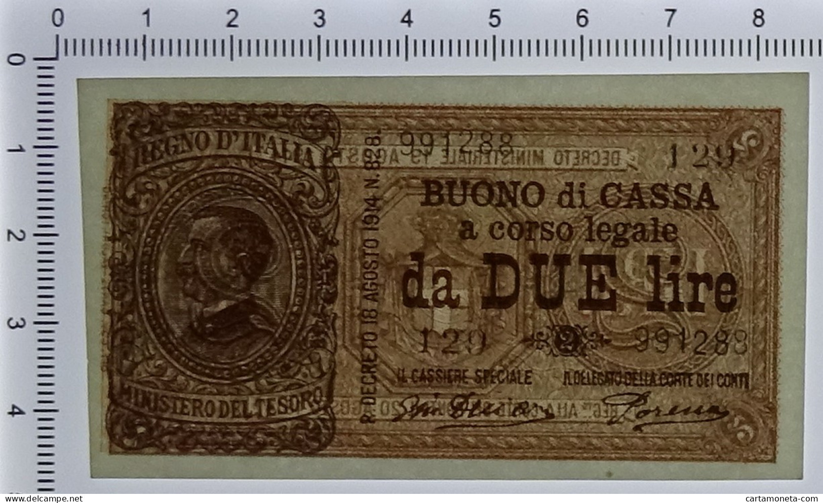 2 LIRE BUONO DI CASSA EFFIGE VITTORIO EMANUELE III 14/03/1920 FDS-/FDS - Otros