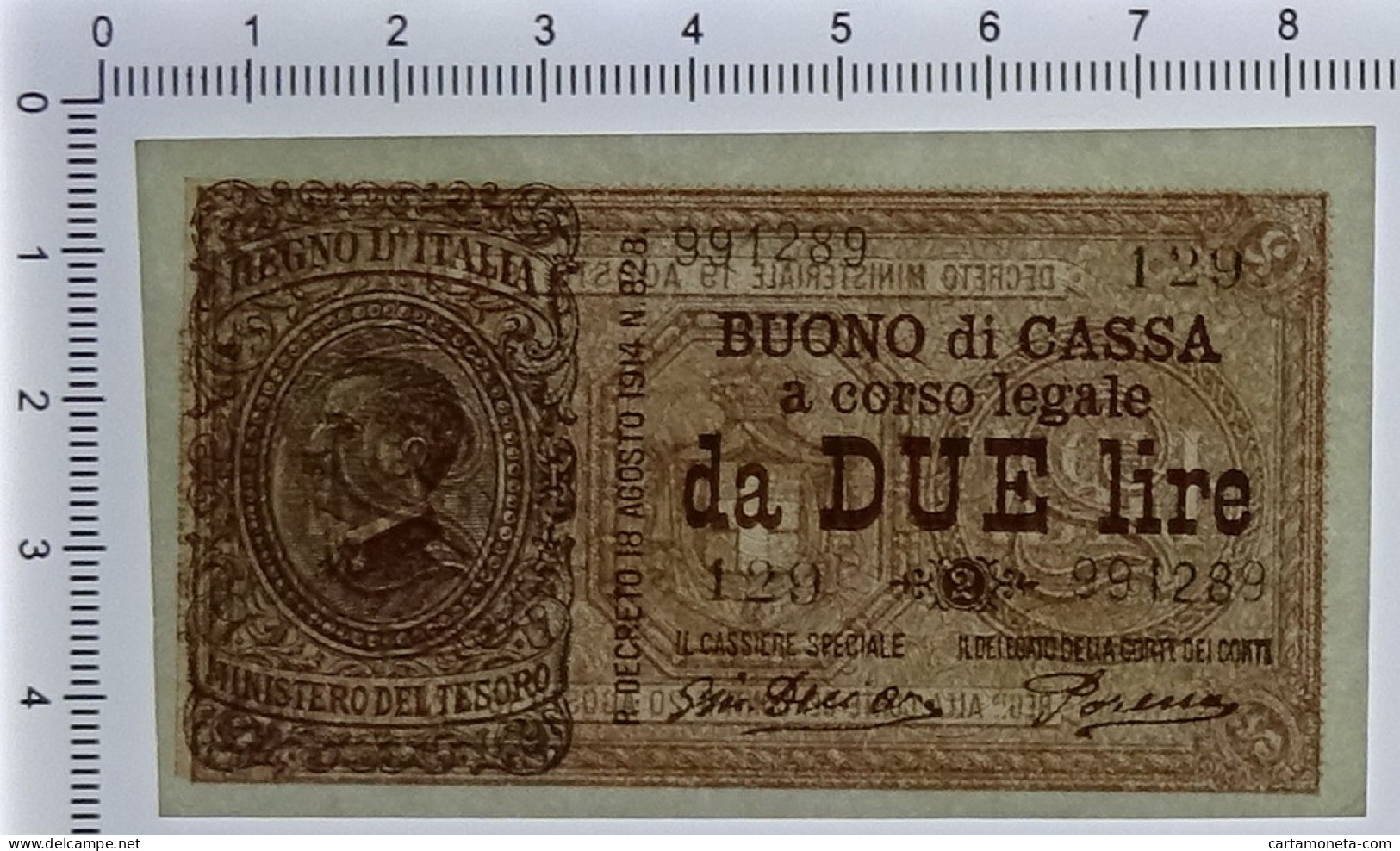 2 LIRE BUONO DI CASSA EFFIGE VITTORIO EMANUELE III 14/03/1920 QFDS - Andere