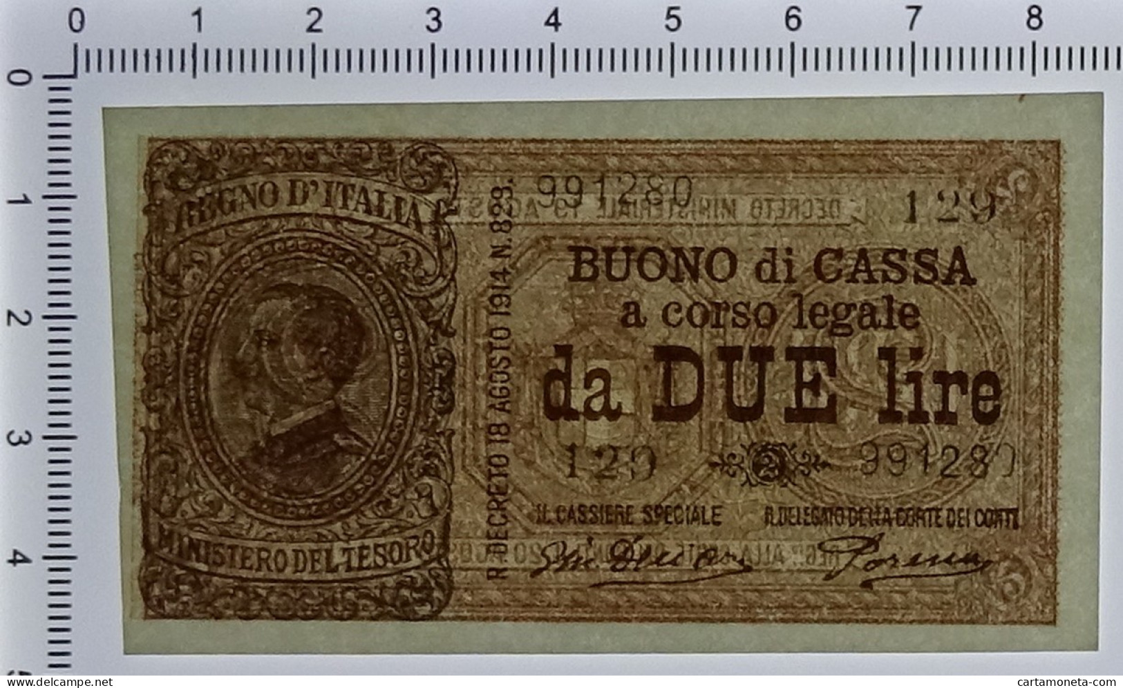 2 LIRE BUONO DI CASSA EFFIGE VITTORIO EMANUELE III 14/03/1920 FDS-/FDS - Sonstige