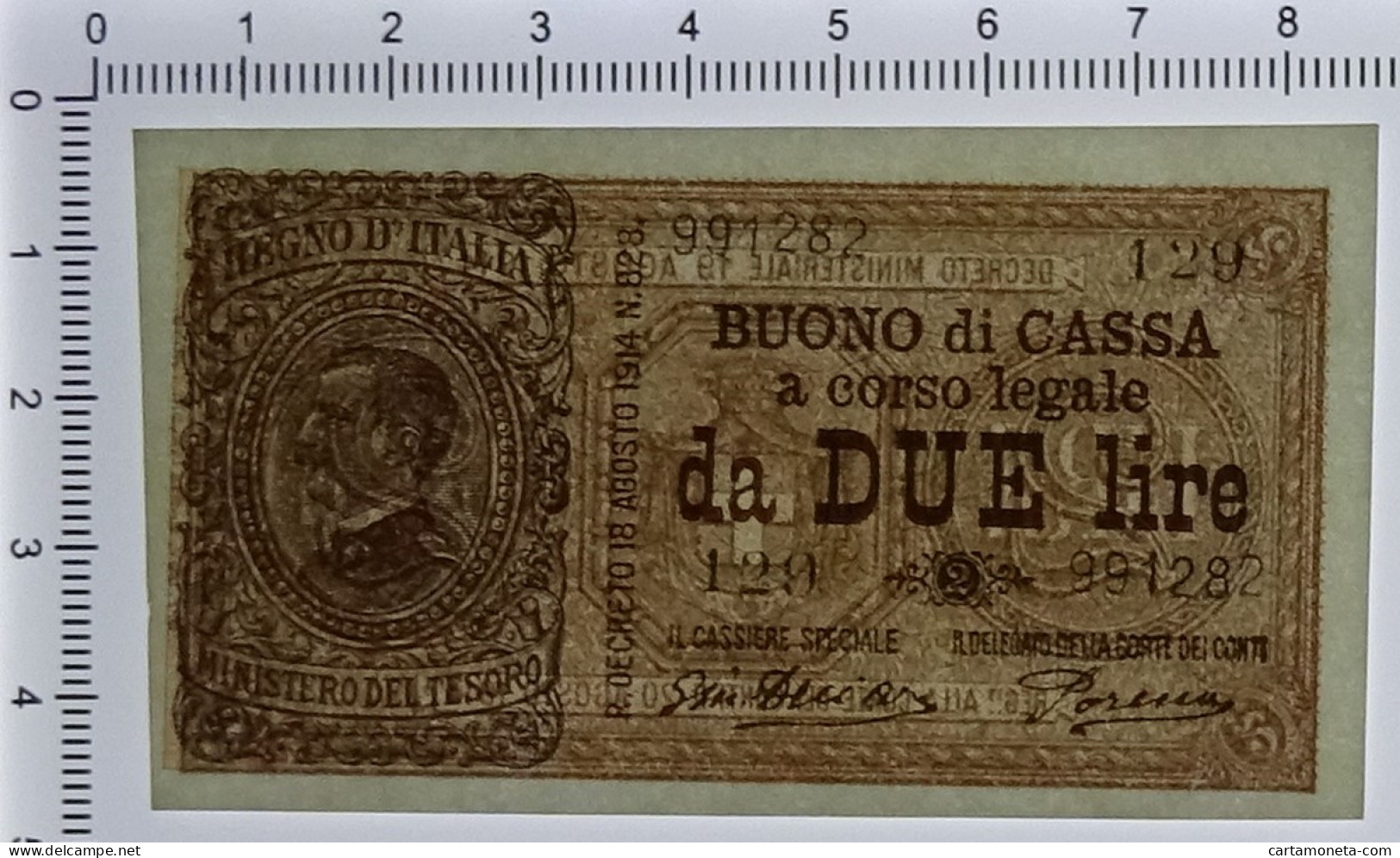 2 LIRE BUONO DI CASSA EFFIGE VITTORIO EMANUELE III 14/03/1920 FDS-/FDS - Otros