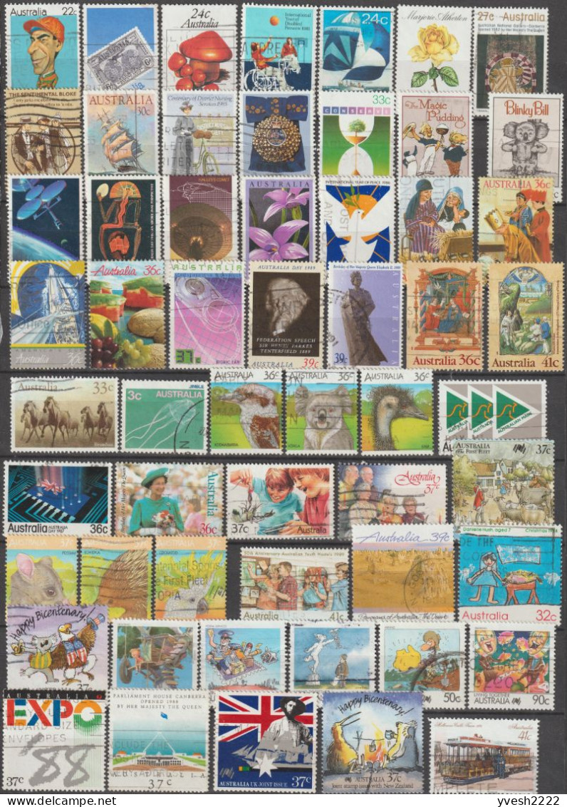 Australie, Petit Lot De Timbres Oblitérés. 5 Scans - Collections