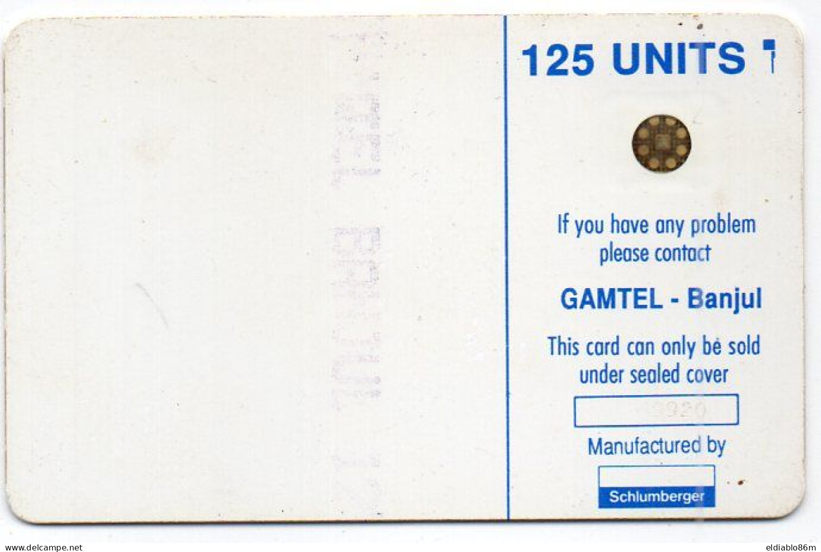 GAMBIA - CHIP CARD - GAMTEL - SC4 AFNOR - CN IN BOX 19920 - Gambia