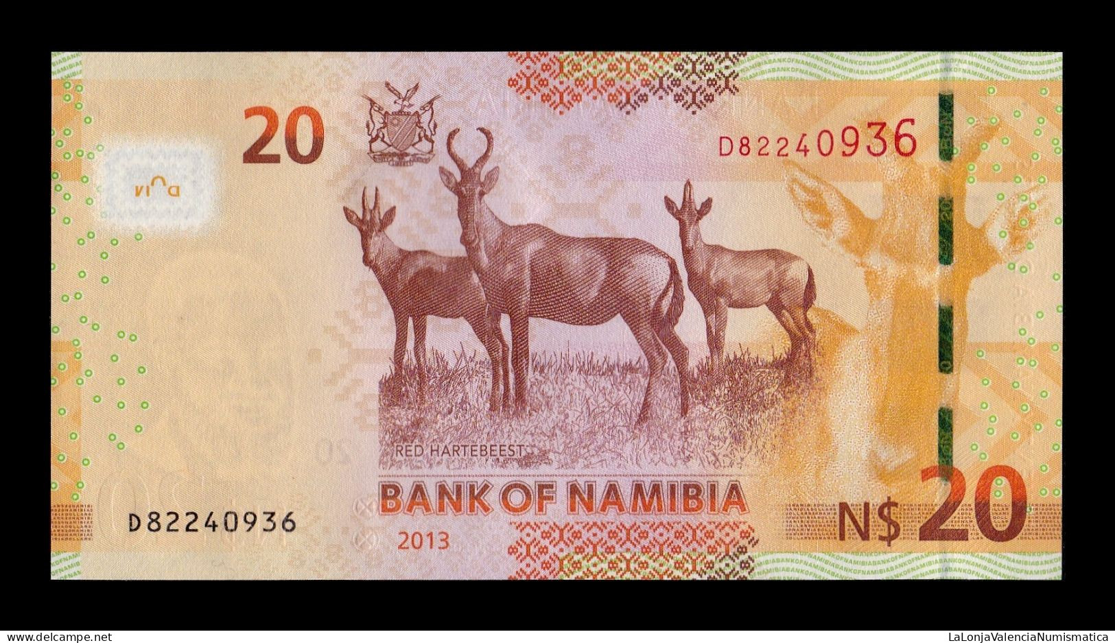 Namibia 20 Dollars 2013 Pick 12b Sc Unc - Namibia