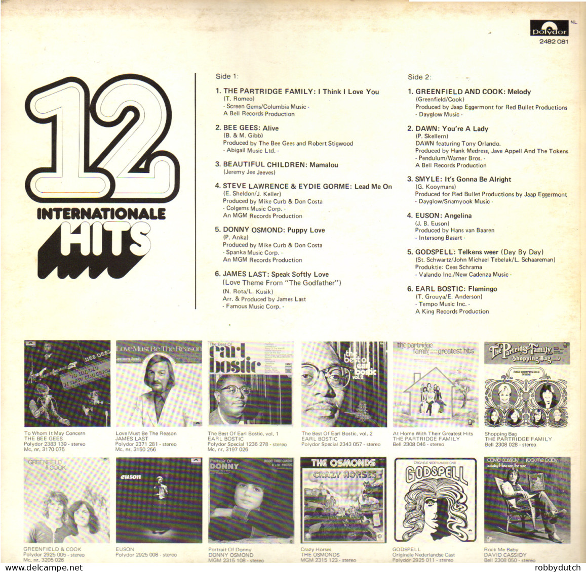 * LP *  12 INTERNATIONALE HITS - BEE GEES / GREENFIELD & COOK / SMYLE / DAWN / EUSON A.o. - Hit-Compilations