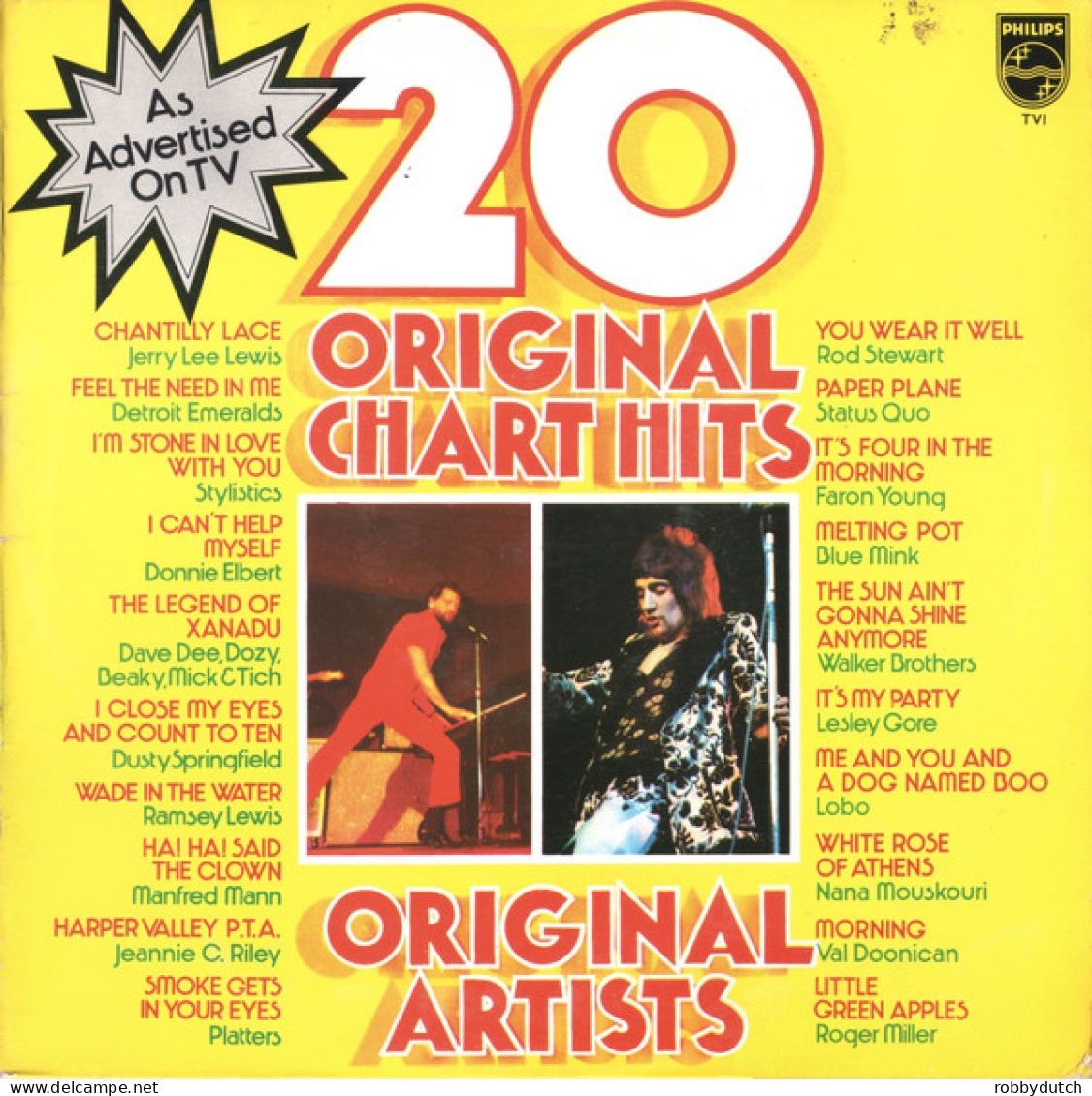 * LP *  20 ORIGINAL CHART HITS - JERRY LEE LEWIS / MANFRED MANN / STATUS QUO ? BLUE MINK A.o. - Compilations