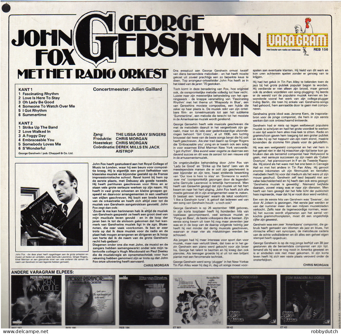 * LP *  JOHN FOX RADIO ORKEST - GEORGE GERSHWIN (Holland 1975 EX!!) - Instrumental