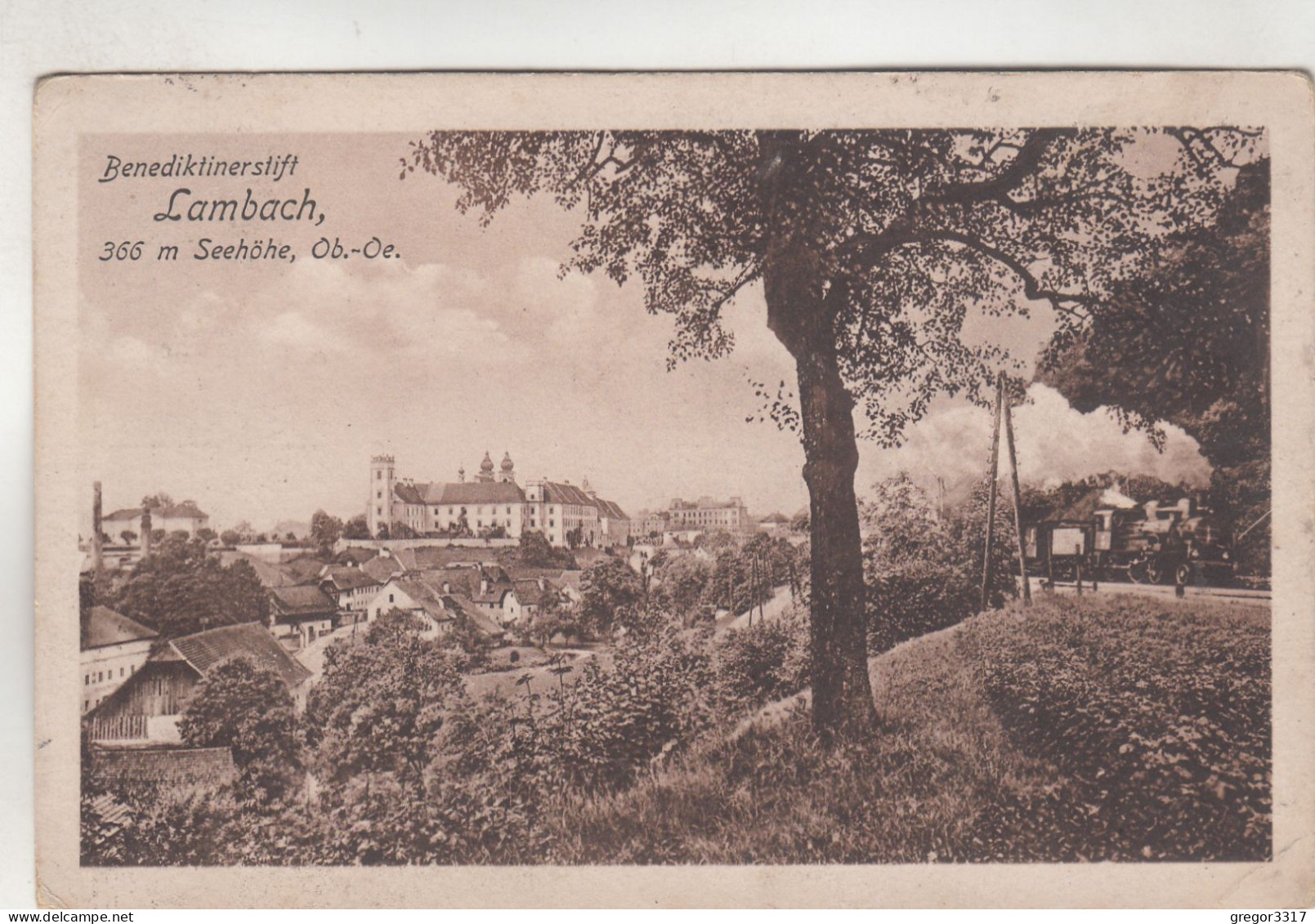 C9502) Benediktinerstift LAMBACH - OÖ - Tolle Alte AK Mit ZUG DAMPFLOK - Lokomotive ALT 1919 - Lambach