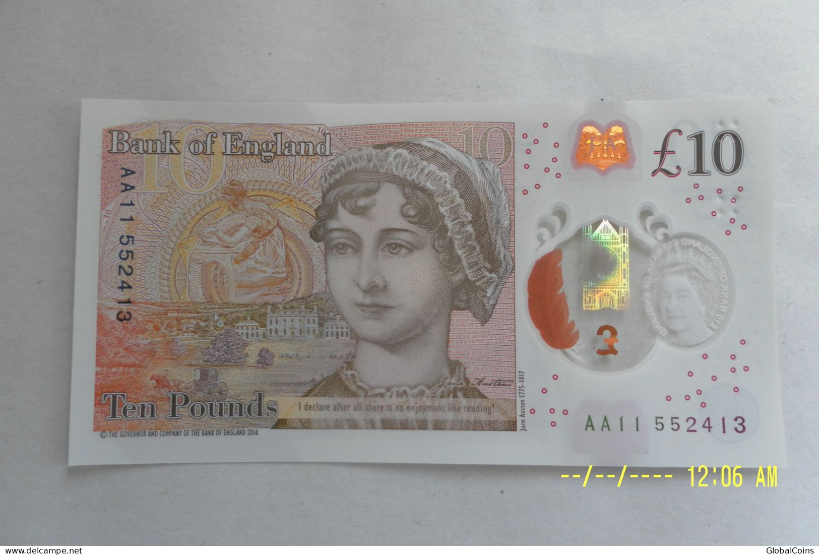 Uncirculated , MINT, British £10 Note, With Early Serial Number. - 10 Pounds