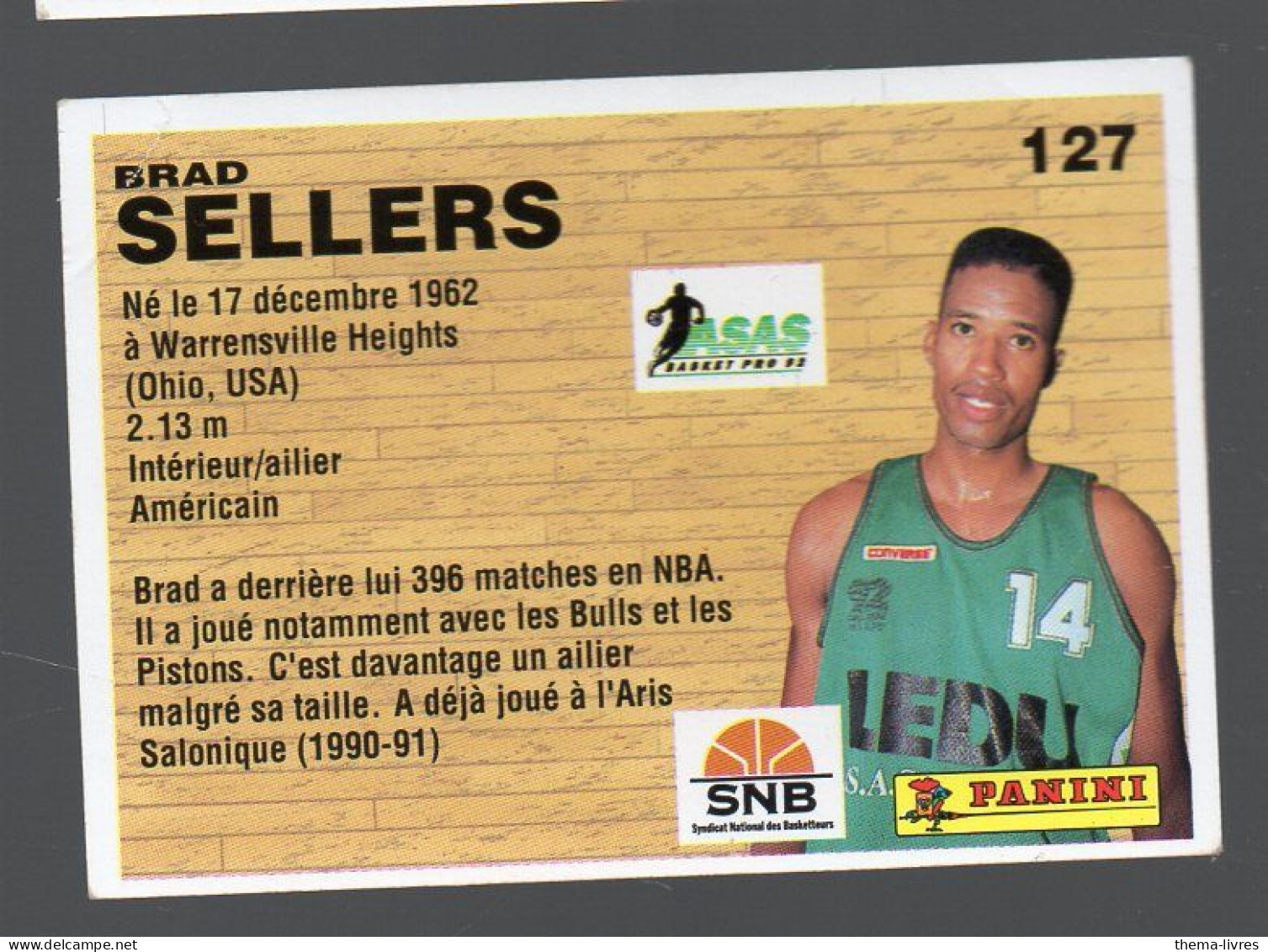 (Basket) Image PANINI 1994 N°127 BRAD SELLERS   (PPP42673/6) - Other & Unclassified