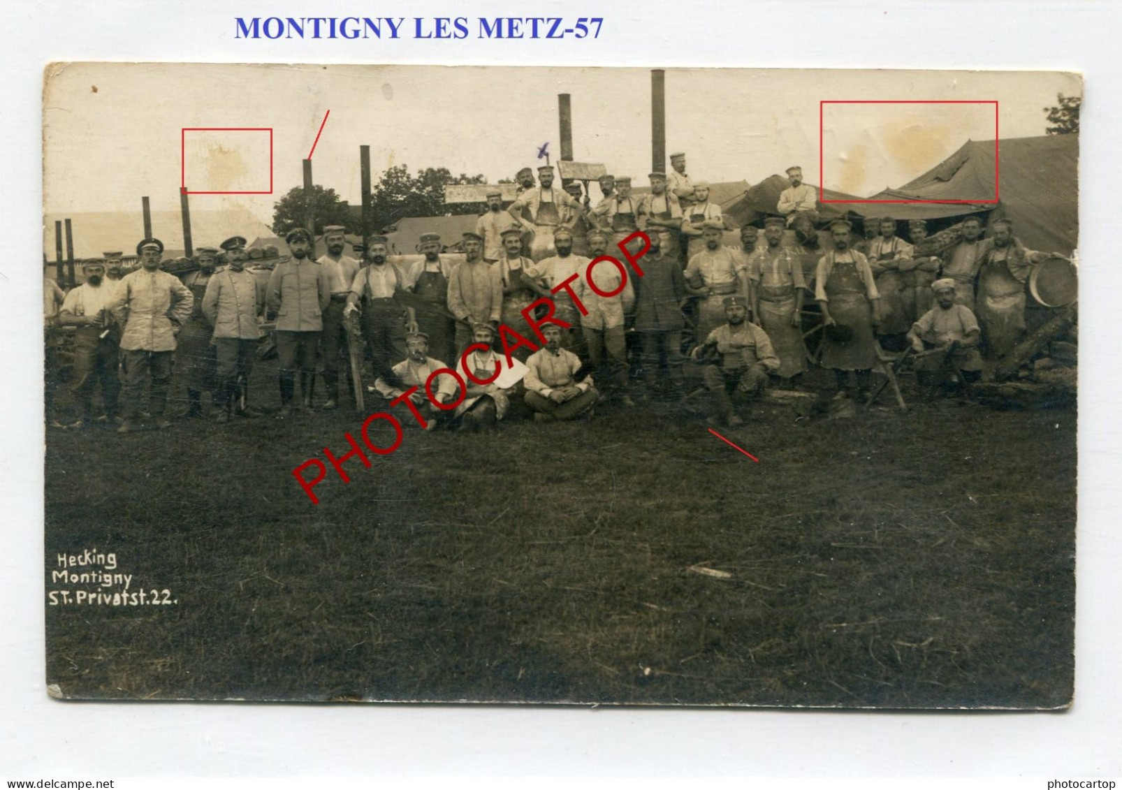 MONTIGNY LES METZ-57-CARTE PHOTO Allemande-GUERRE 14-18-1 WK-FRANCE-MILITARIA- - Metz Campagne