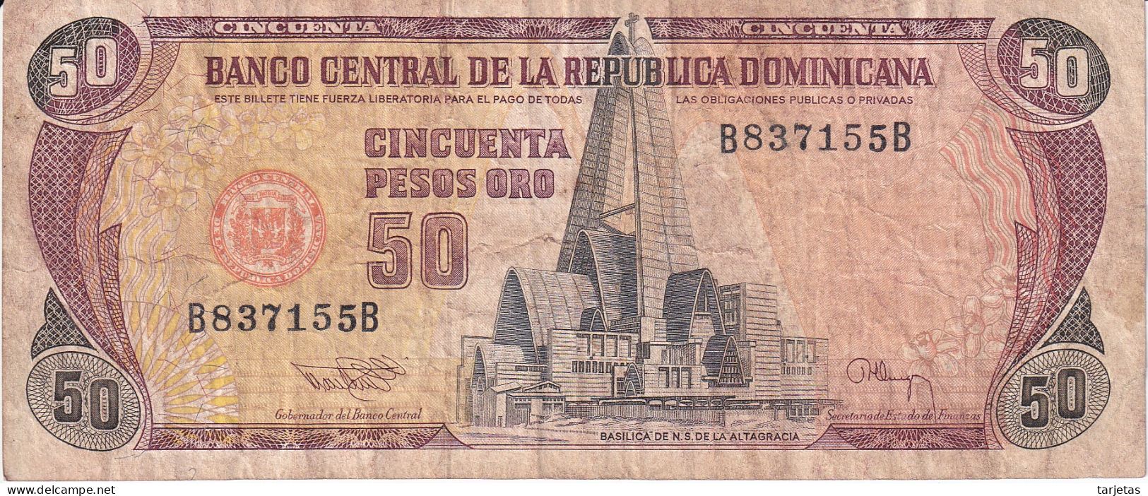 BILLETE DE REP. DOMINICANA DE 50 PESOS ORO DEL AÑO 1994  (BANKNOTE) - República Dominicana
