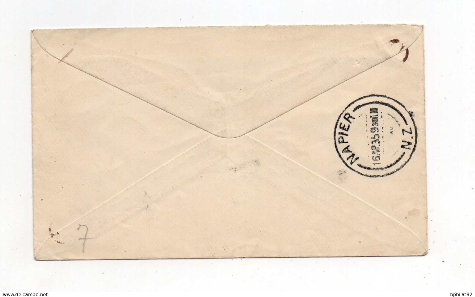 !!! NOUVELLE ZELANDE, ENVELOPPE 1ER JOUR DE 1935 DE GISBORNE POUR NAPIER - Storia Postale