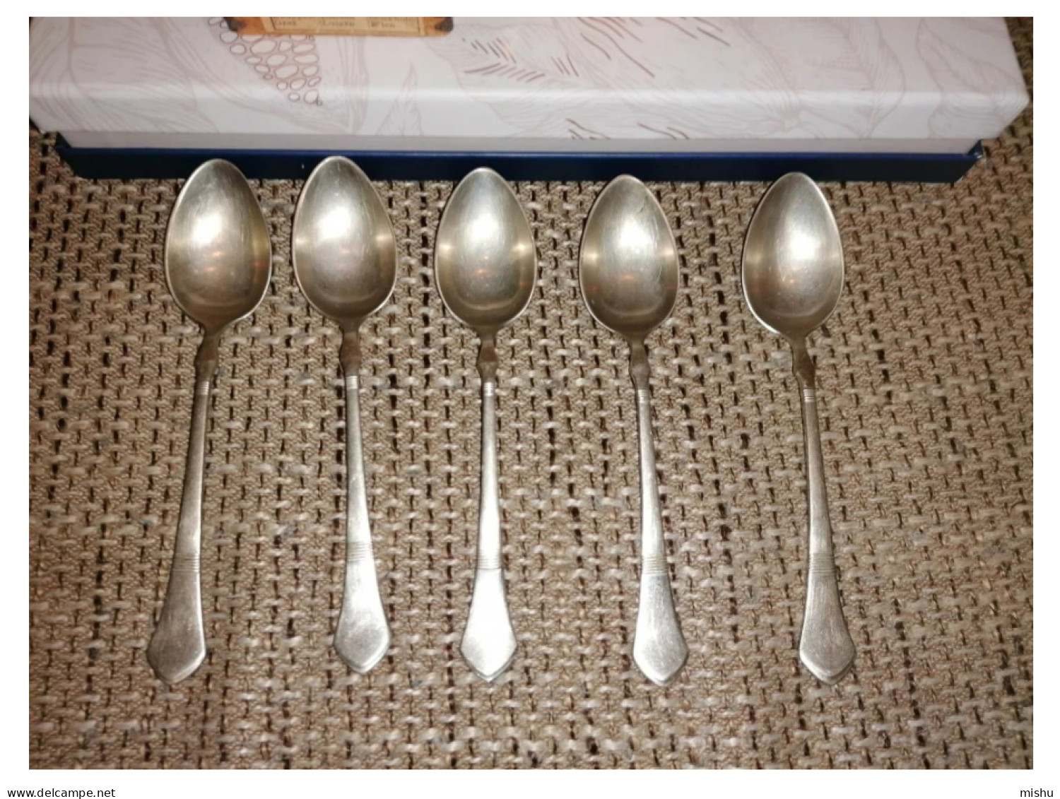 Set Of 5 Berndorf - Arthur Krupp Teaspoons, In Original Box Very Good Condition - Löffel