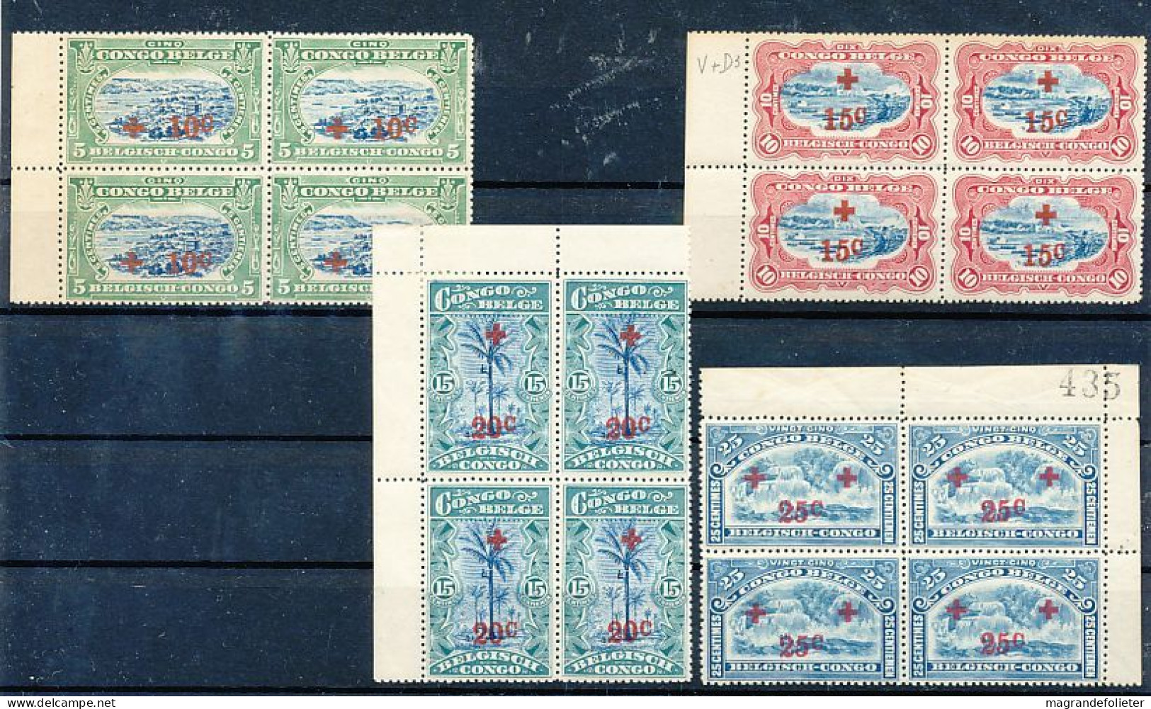 TIMBRE STAMP ZEGEL BELGIQUE CONGO BELGE 4 X No 72-73-74-75  XX - Unused Stamps