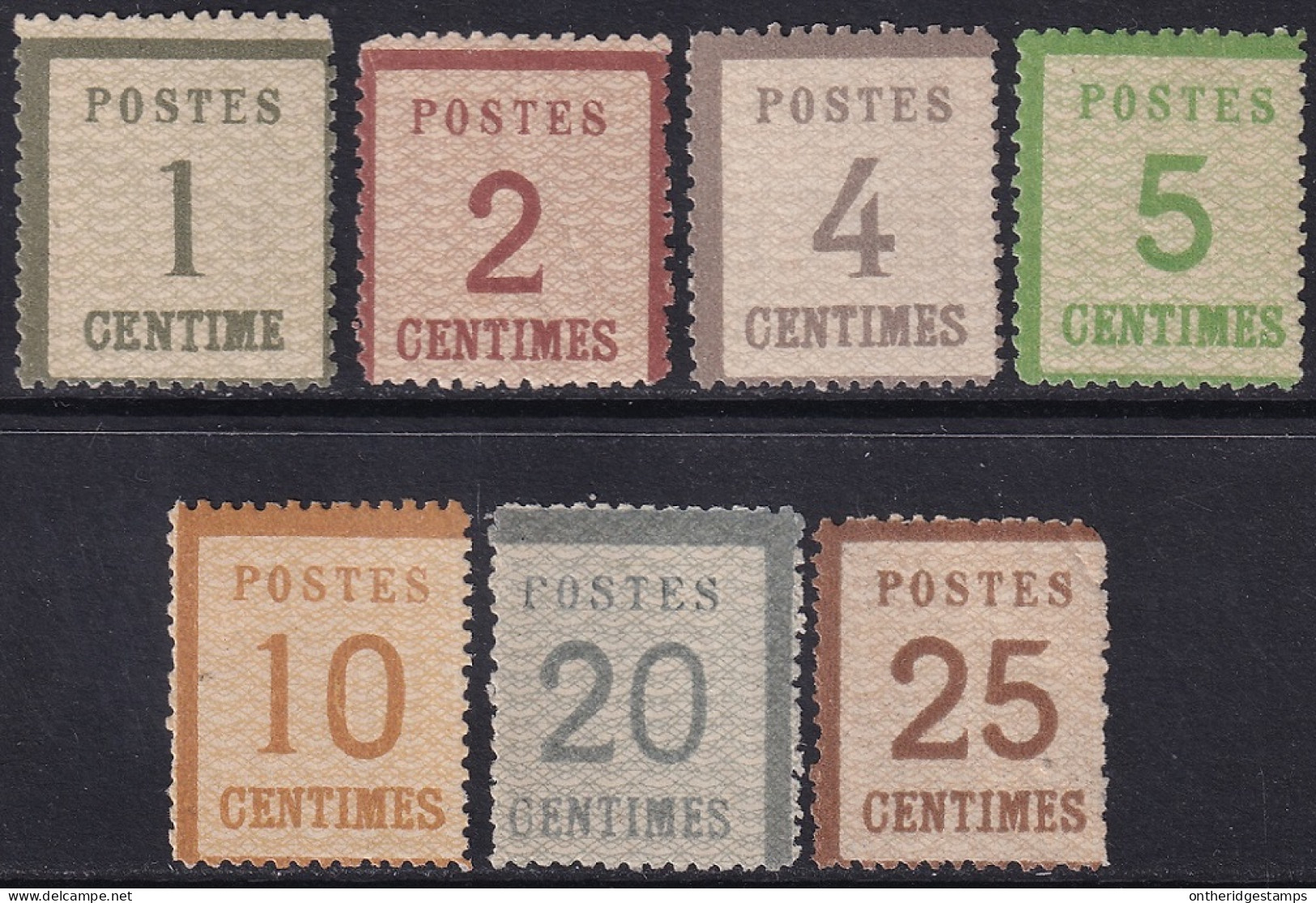 France 1870 Sc N1-7 Alsace-Lorraine Yt 1-7 Reprint (réimpression) Set MNH** - Ungebraucht